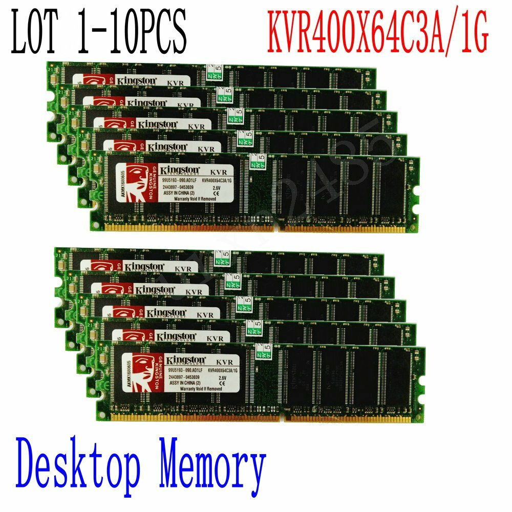 Kingston 8G 4G 2GB 1GB DDR 400Mhz PC 3200 KVR400X64C3A/1G Desktop Memory LOT AB