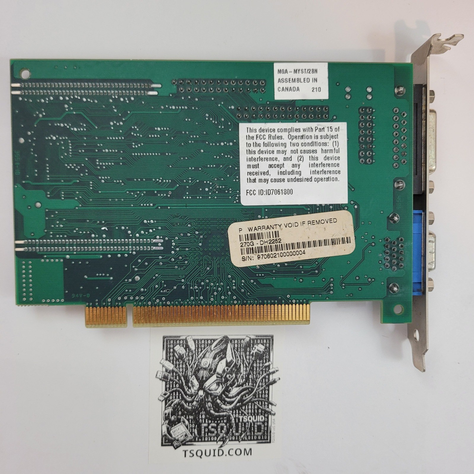 Matrox Graphics Card MGA-MYST/2BN Mystique 220 PCI 2MB SGRAM Vintage Video Card