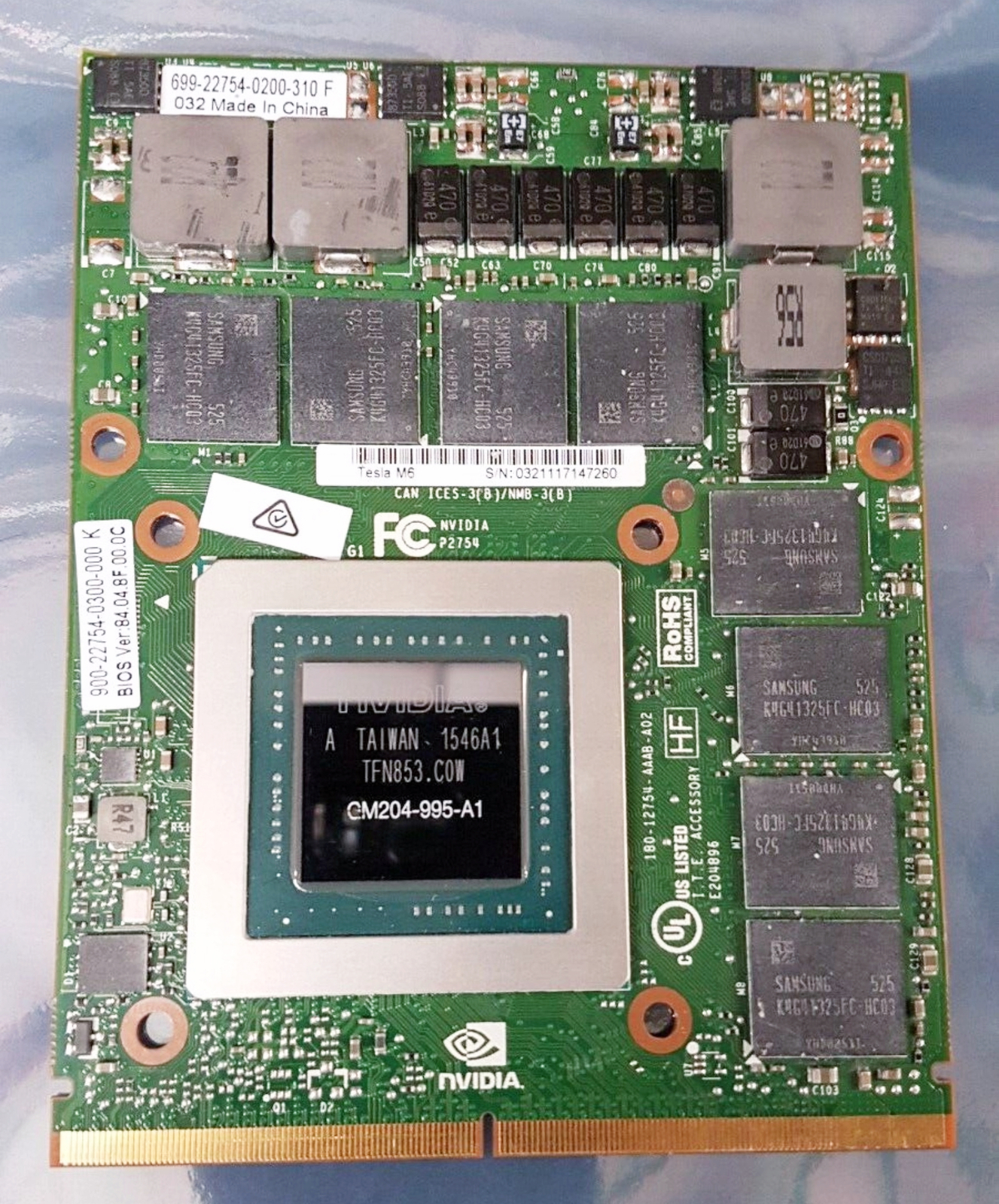 805132-B21 HPE NVIDIA TESLA M6 MXM 8GB MEZZANINE GPU FIO ADPTR 808409-001