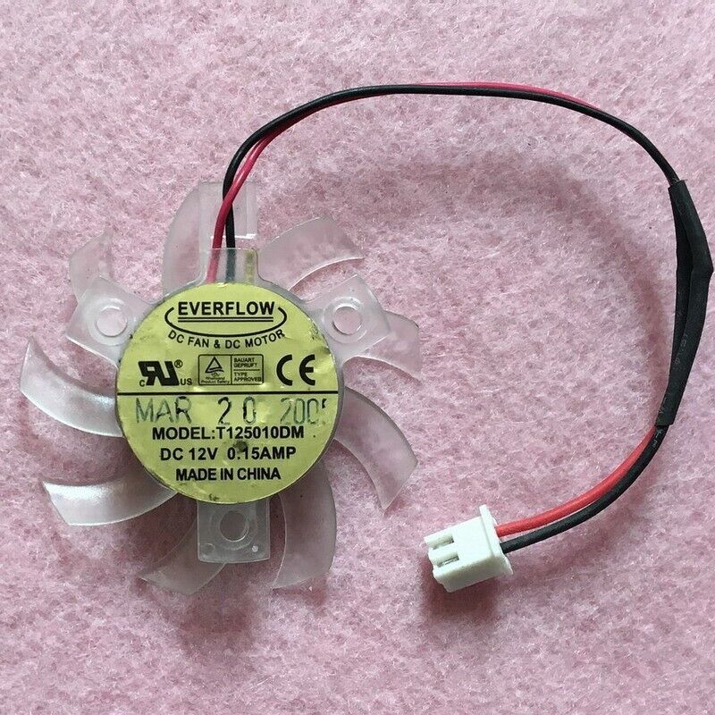 45mm ASUS MSI GIGABYTE VGA Fan Replacement 26mm 2Pin T125010DM DC 12V 0.15A R38