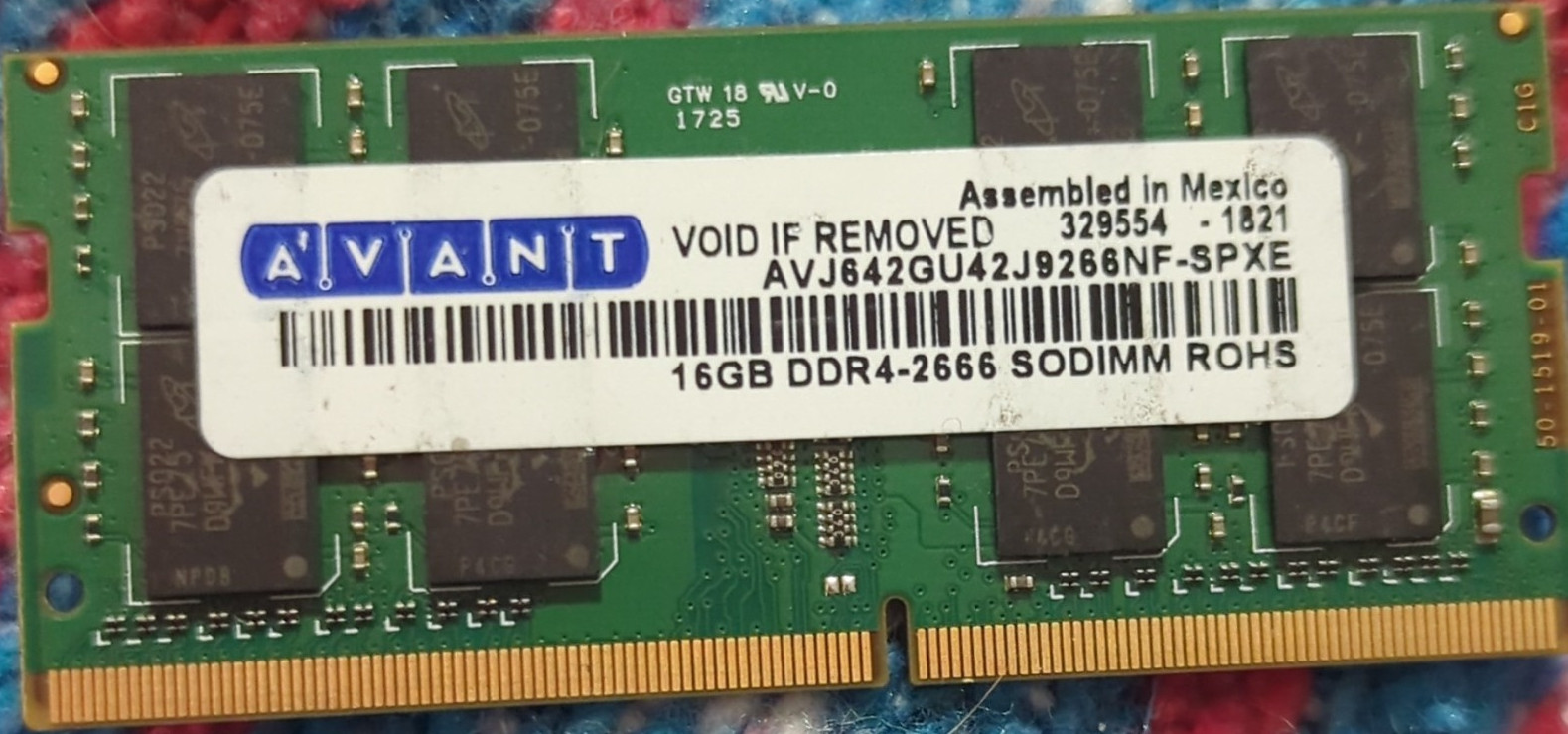 Avant DDR4 SDRAM SO-DIMM 16GB PC4-2666 260-Pin RAM AVJ642GU42J9266NF-SPXE