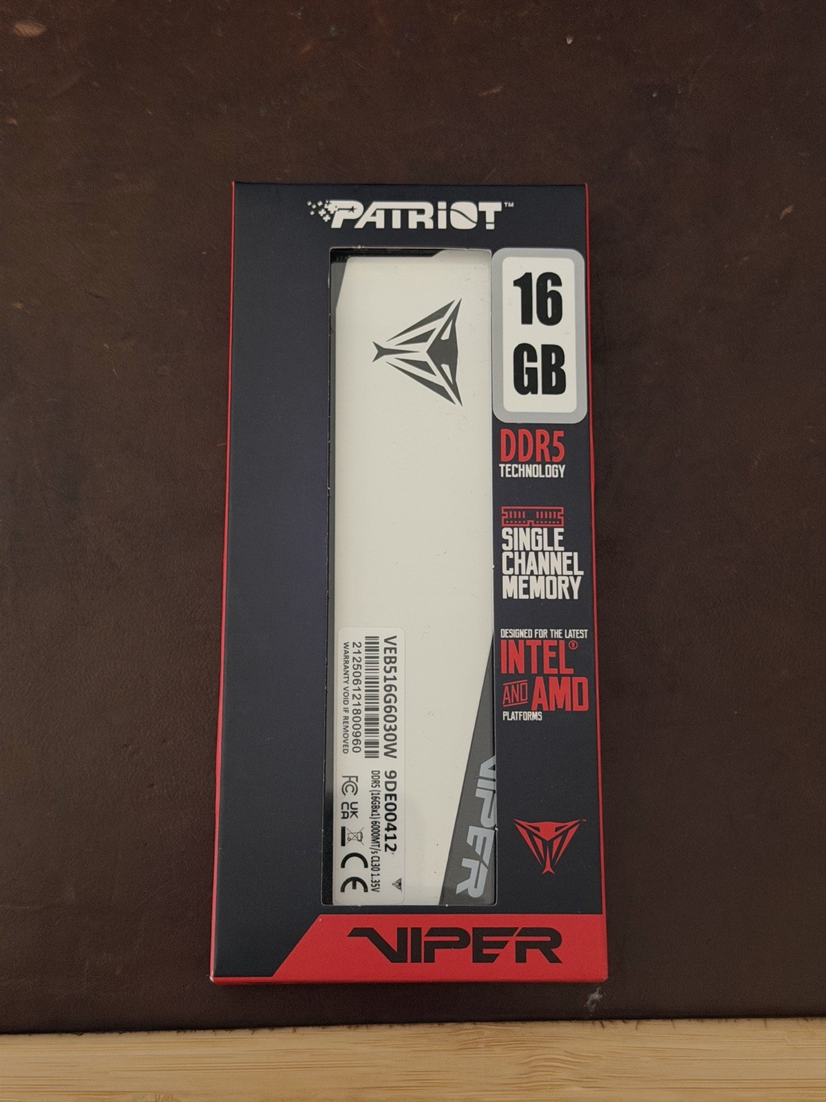 Patriot Viper Elite 5 DDR5 16GB 6000MT/s Single Channel Memory VEB516G6030W