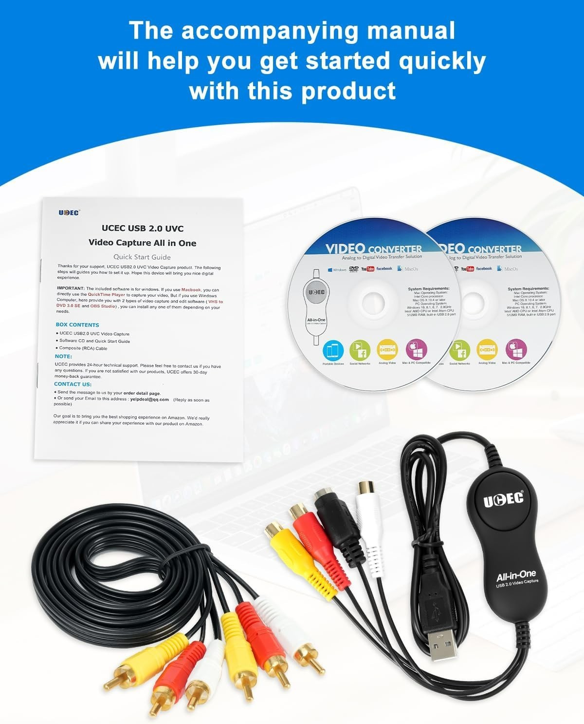 Universal RCA to USB Video Capture Device – Effortless VHS Digitization Kit