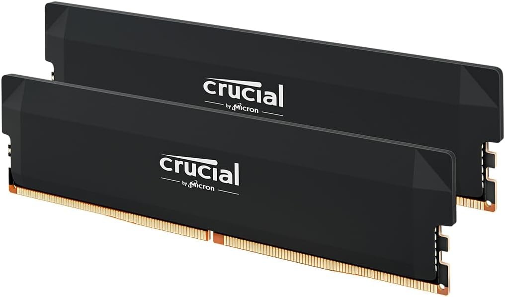 Crucial Pro DDR5 RAM 32GB Kit (2x16GB) 6400MHz CL38, Overclocking Gaming Memory