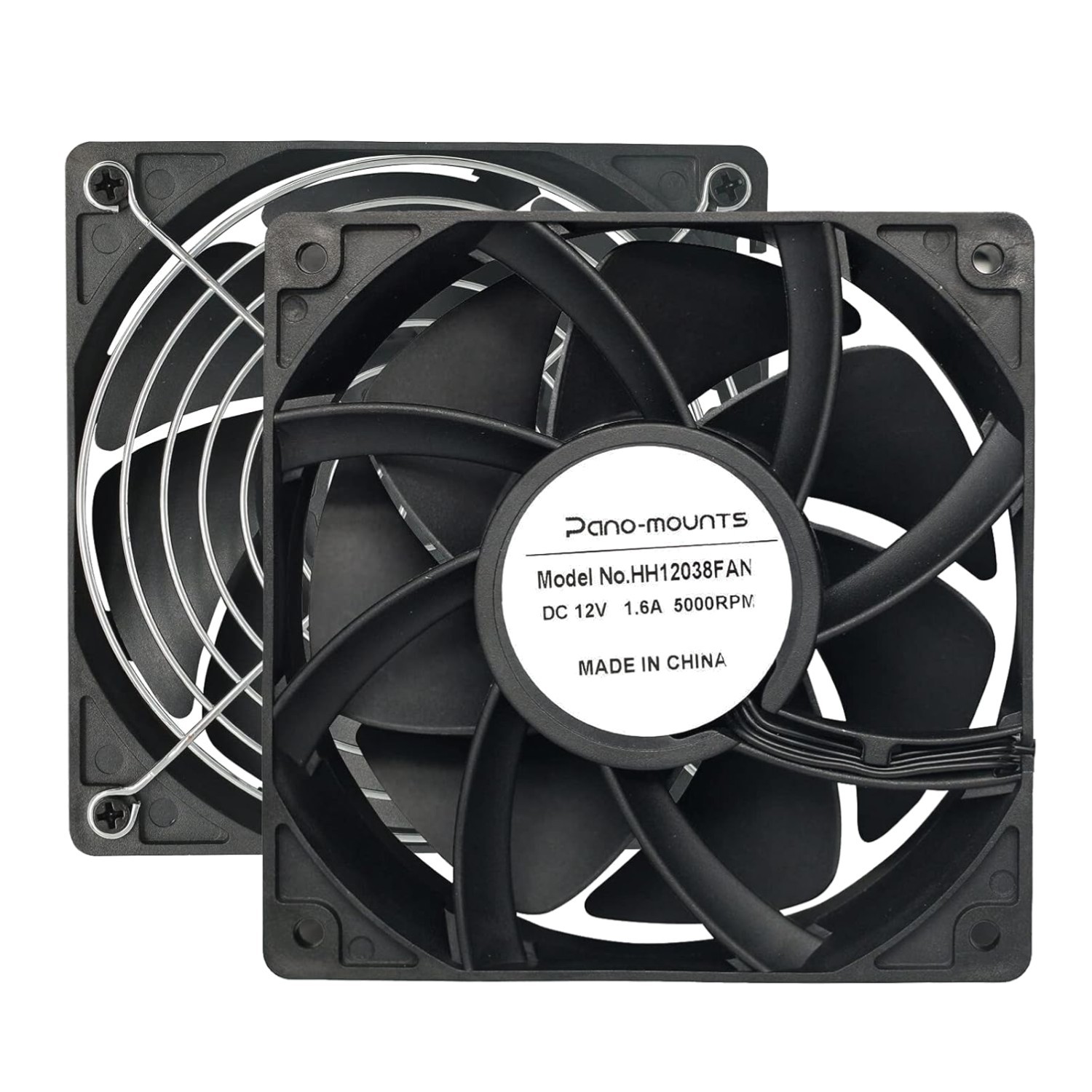 2-Pack 120x38mm Cooling Fans with Dual Bearing, 58 dBA Noise Level