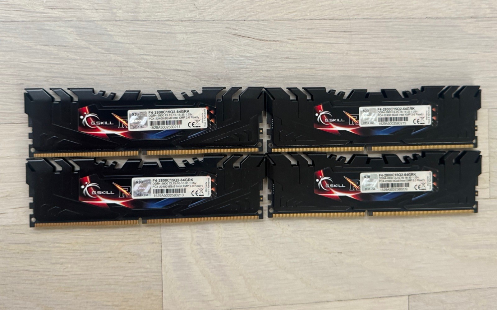 G.SKILL Ripjaws 4 32GB (4x8GB) DDR4-2800 PC4-22400 DIMM F4-2800C15Q