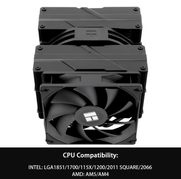 Cooler CPU Doble Torre 6 Tubos de Calor Ventiladores PWM para AM5 AM4 Intel Opc
