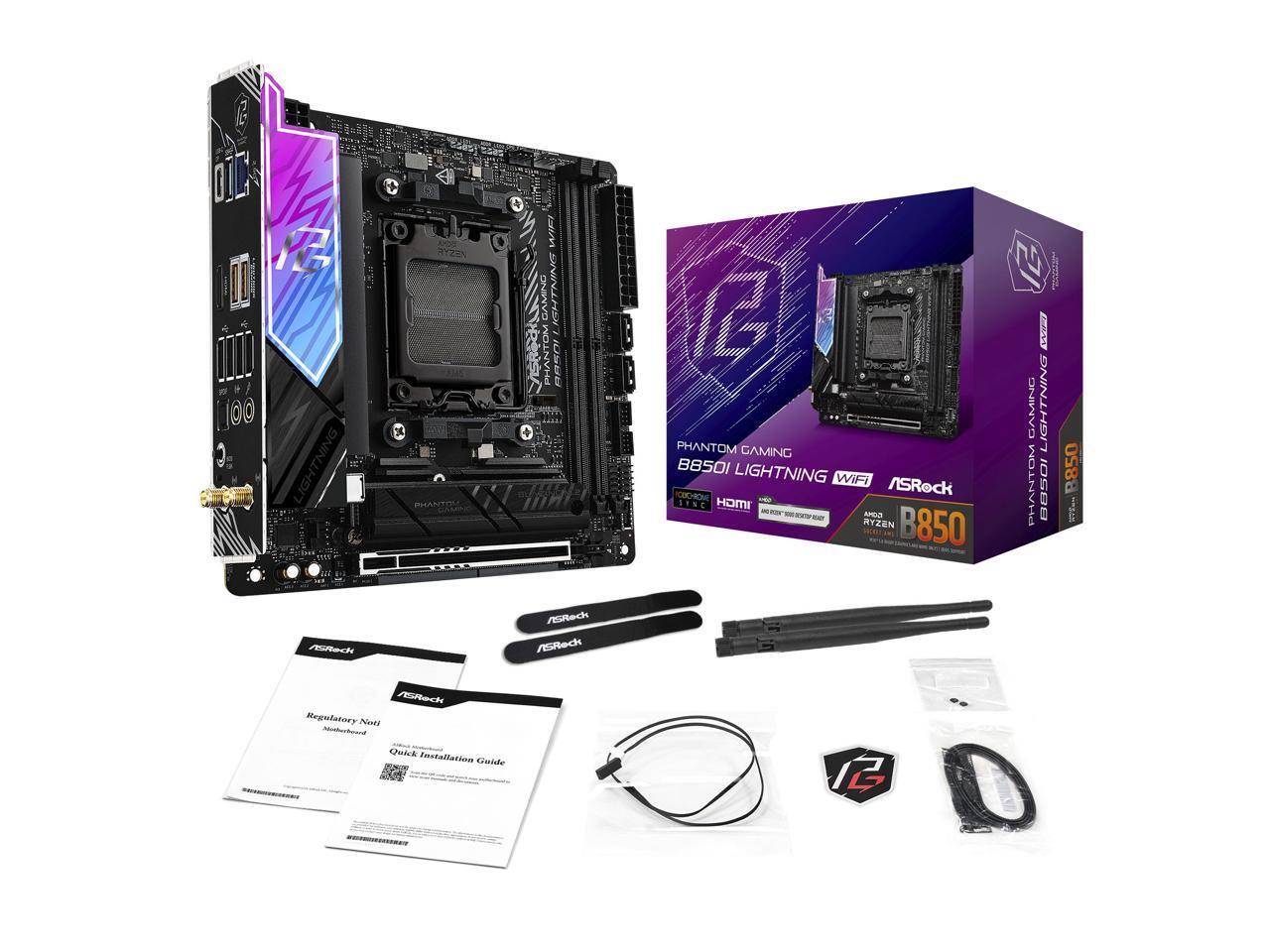 ASRock B850I Lightning WiFi AM5 AMD B850 SATA 6Gb/s Mini ITX Motherboard