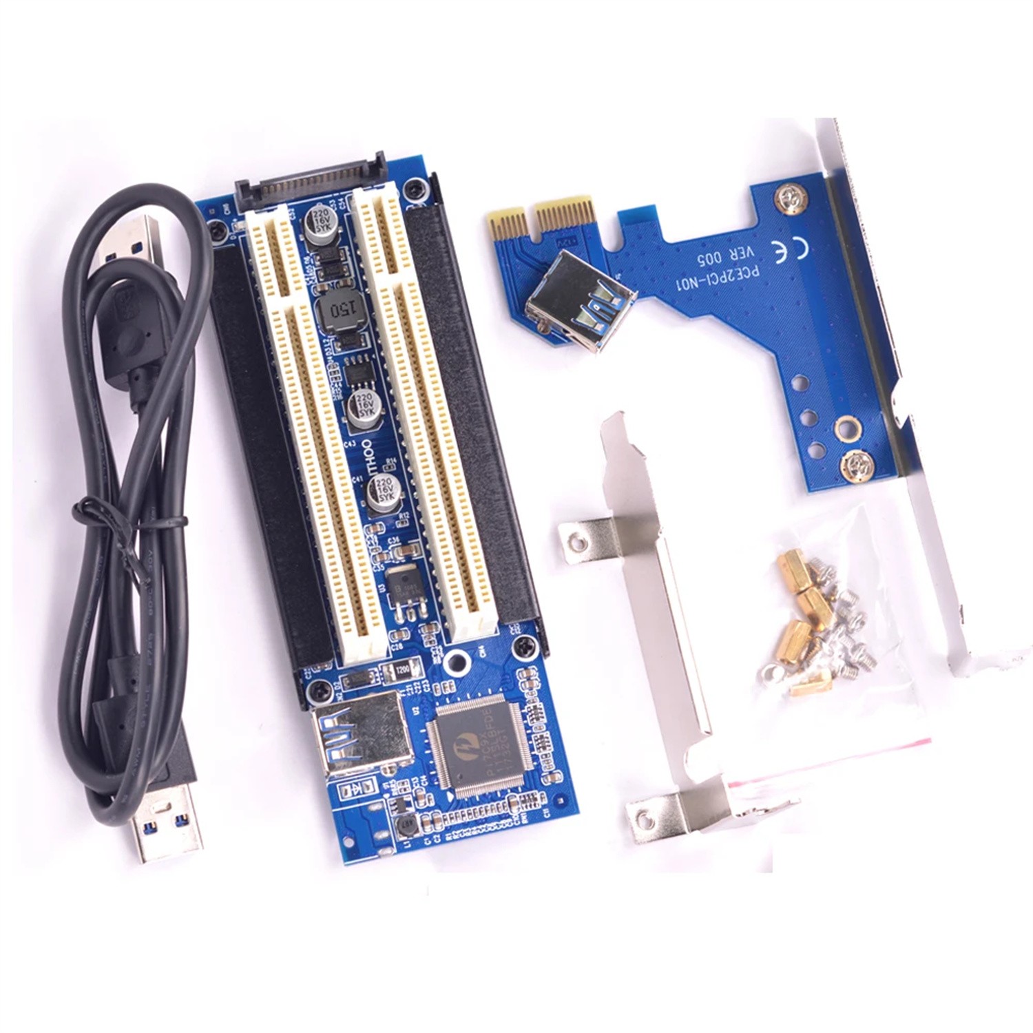 PCI-e 1x 4x 8x 16x to Dual PCI slots Adapter Pci Express Converts Pci Slot Card