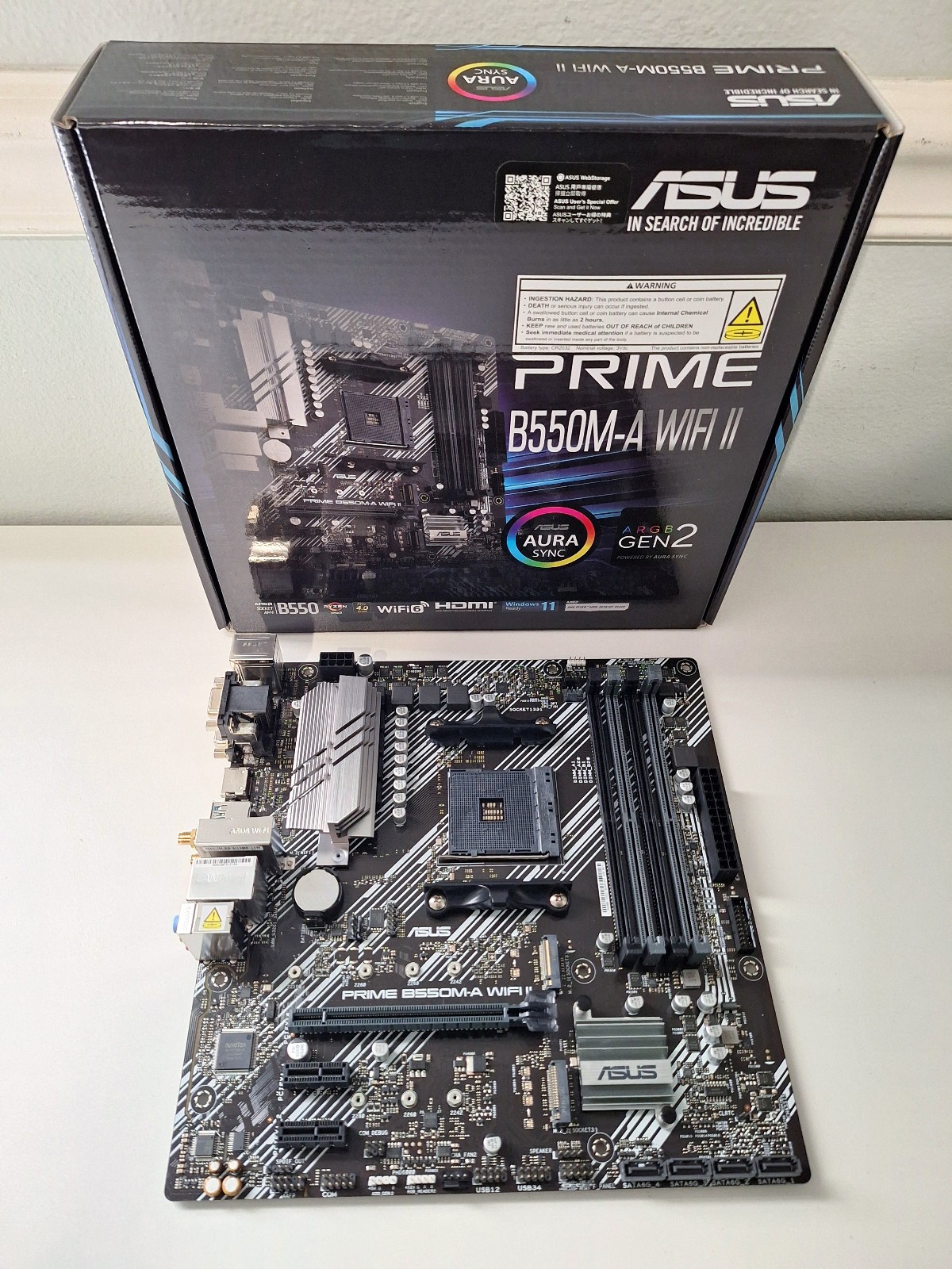ASUS PRIME B550M-A WIFI II B550 AM4 MicroATX DDR4 WiFi Motherboard