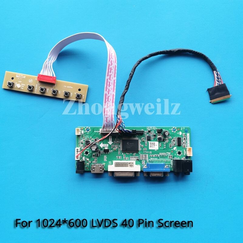 For B101AW06 V0/V1 Panel 1024×600 LVDS 40-Pin HDMI+DVI+VGA Controller Board Kit