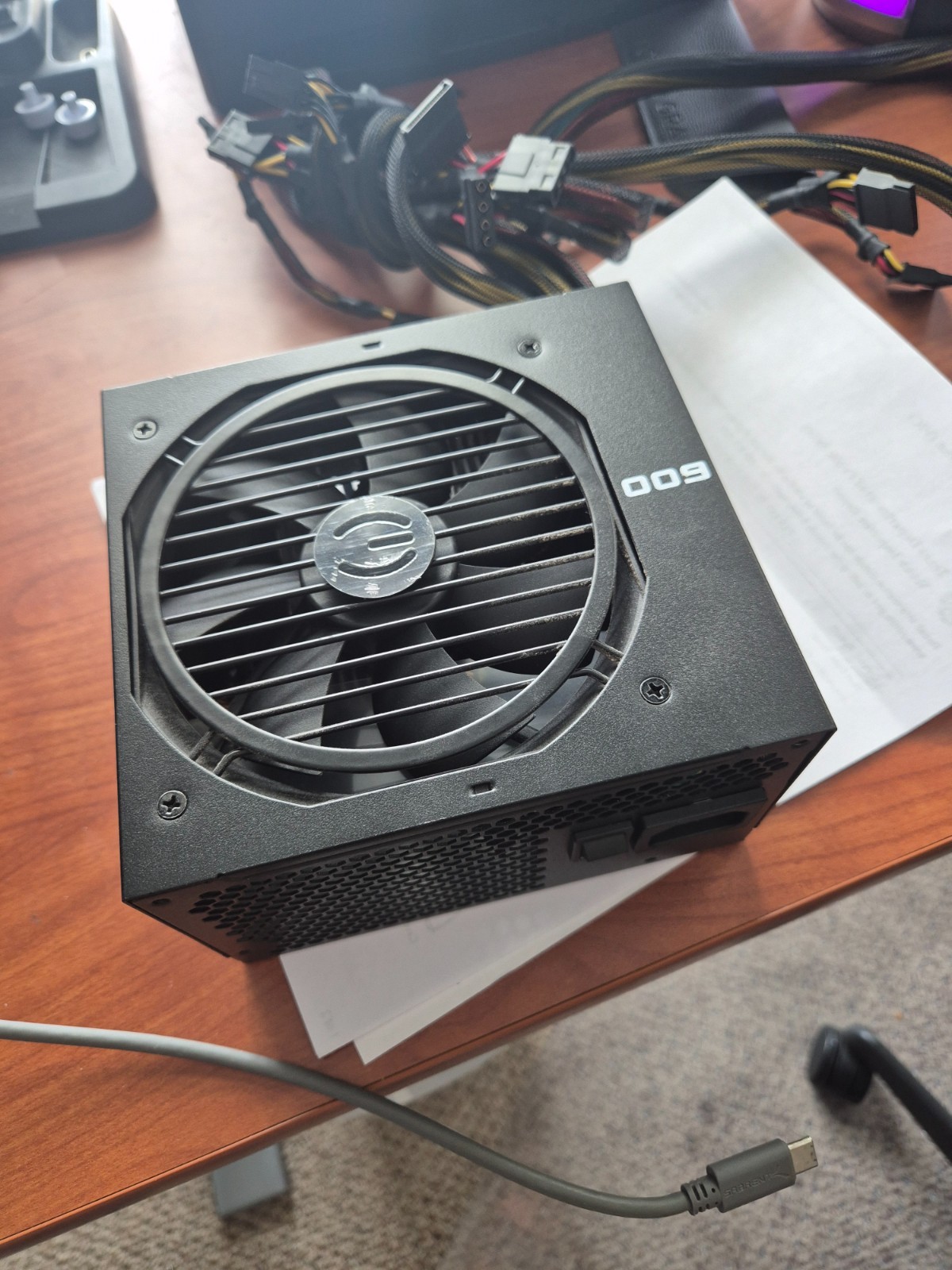 EVGA 600 BRONZE 600W Power Supply – 100BR0600K1