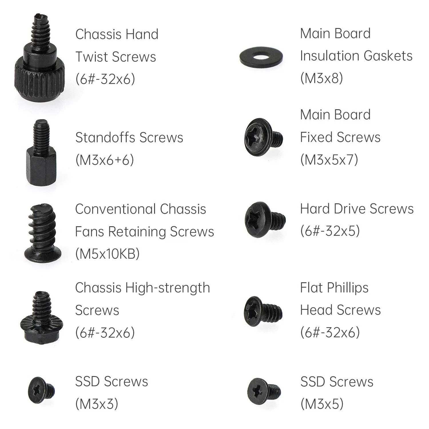 400Pcs Computer Screws Standoffs Kit SSD Screw for Universal Motherboard PC