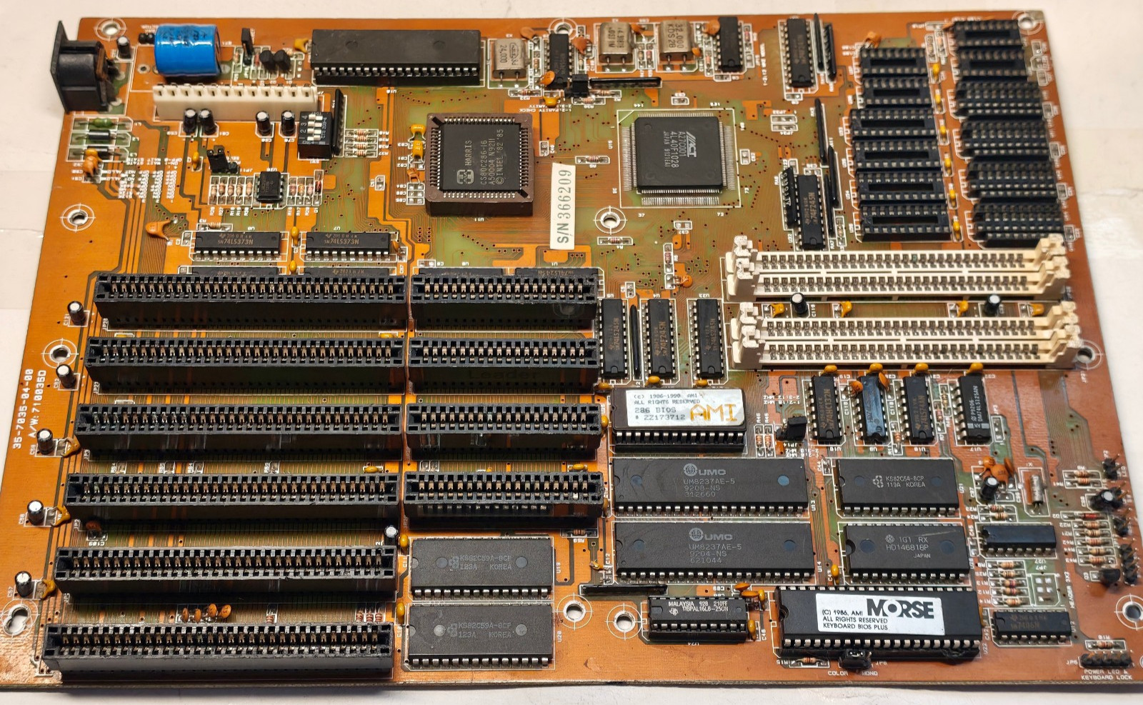 RARE 286 Motherboard PCPartner 35-7035-04-00 with Harris 16 Mhz, FPU + 2 MB RAM