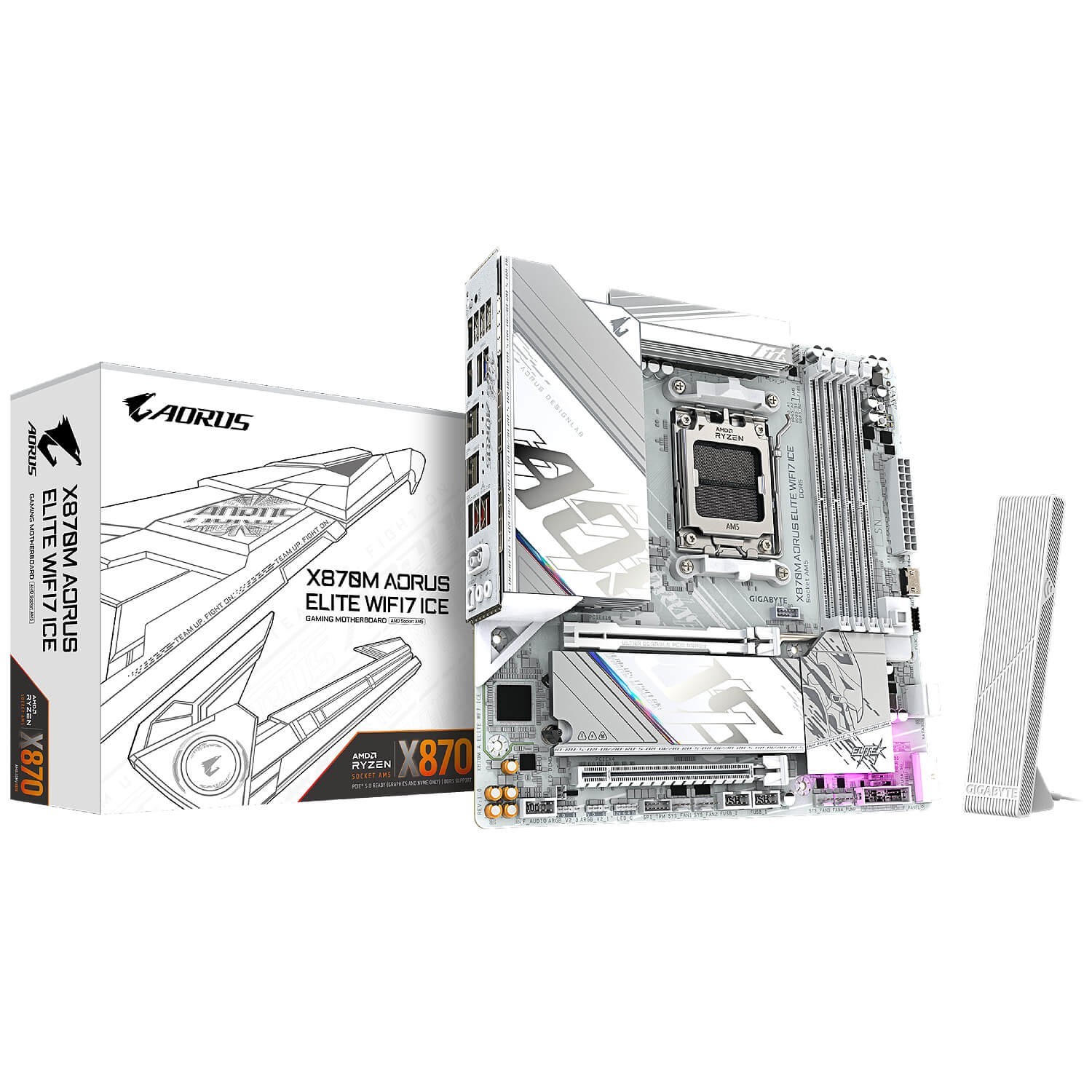 Gigabyte X870M AORUS ELITE WIFI7 ICE AMD AM5 DDR5 mATX GX870MAORUSELITEWIFI7I
