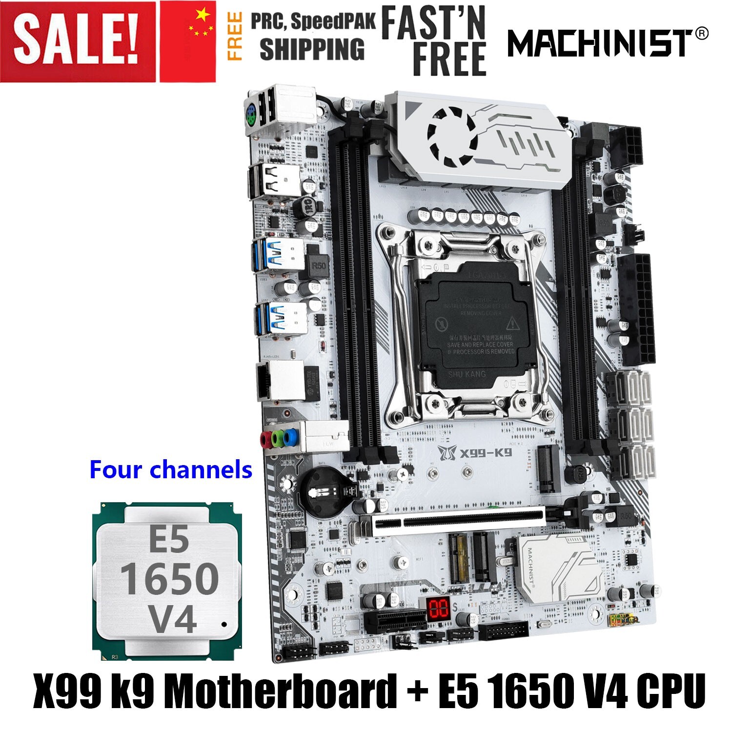 K9 Motherboard kit With Intel Xeon E5 1650 V4 CPU Processor supports NVME M.2