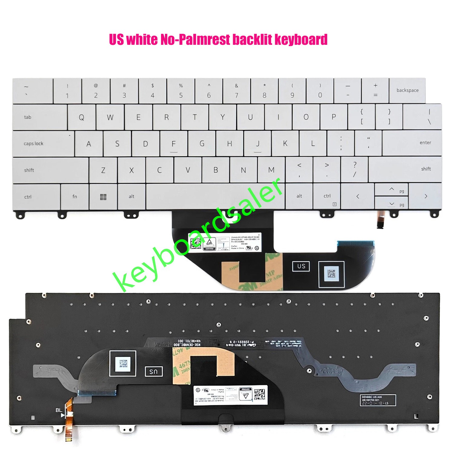 New US Backlit white /black Keyboard For Dell XPS 13 9345 9350 / P189G laptop
