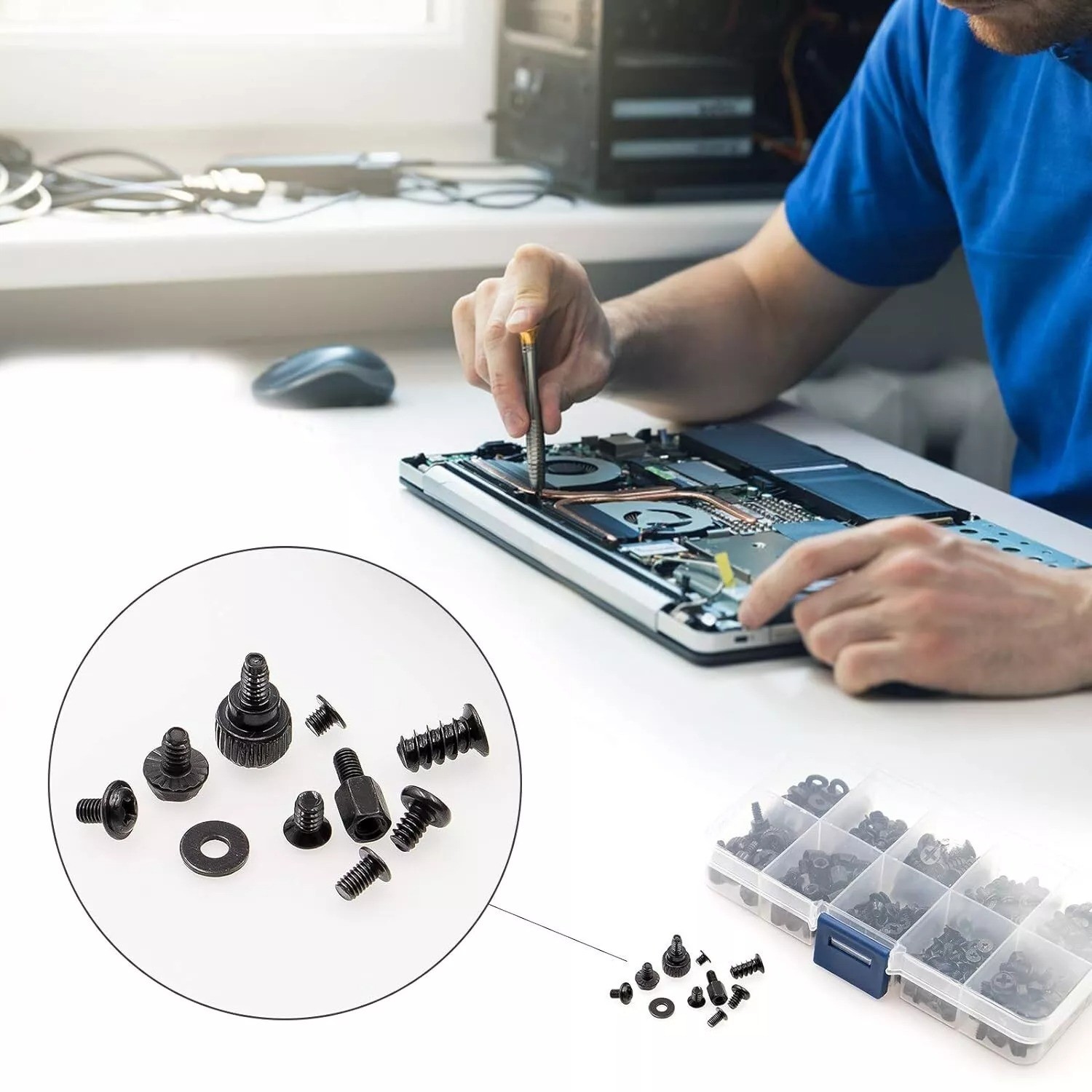400Pcs Computer Screws Standoffs Kit SSD Screw for Universal Motherboard PC
