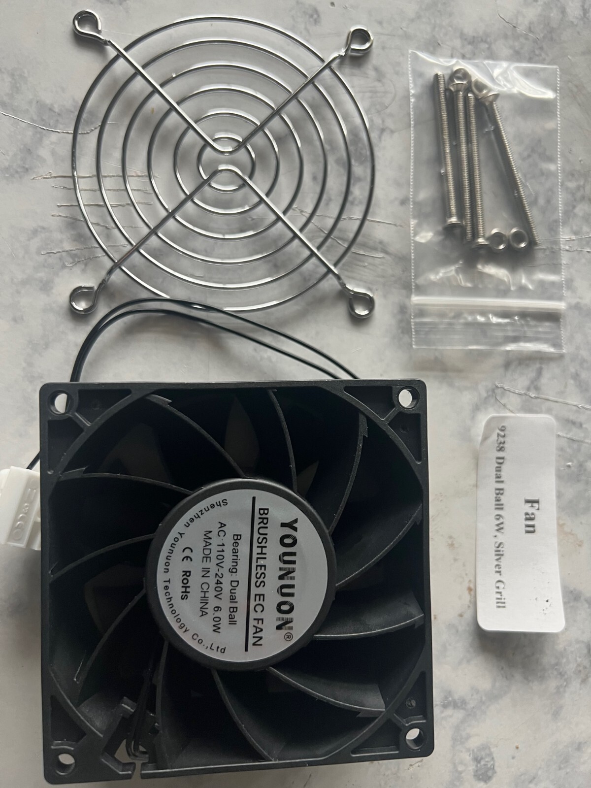 AC 9238 92mm X 38mm 110V 120V Dual Ball Metal Cooling Axial Fan High Airflow