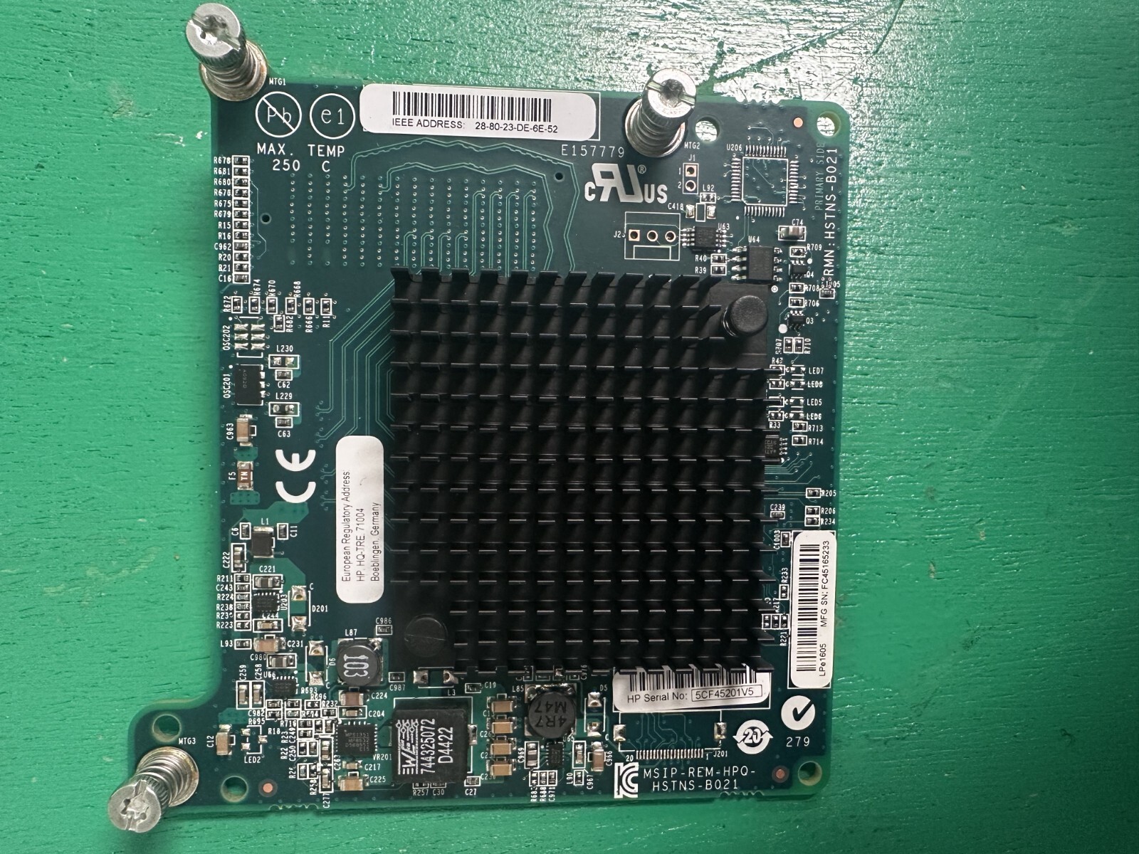 HP 718577-001 LPe 16GB FC HBA C-Class Blade Card LPe1605 718201-001