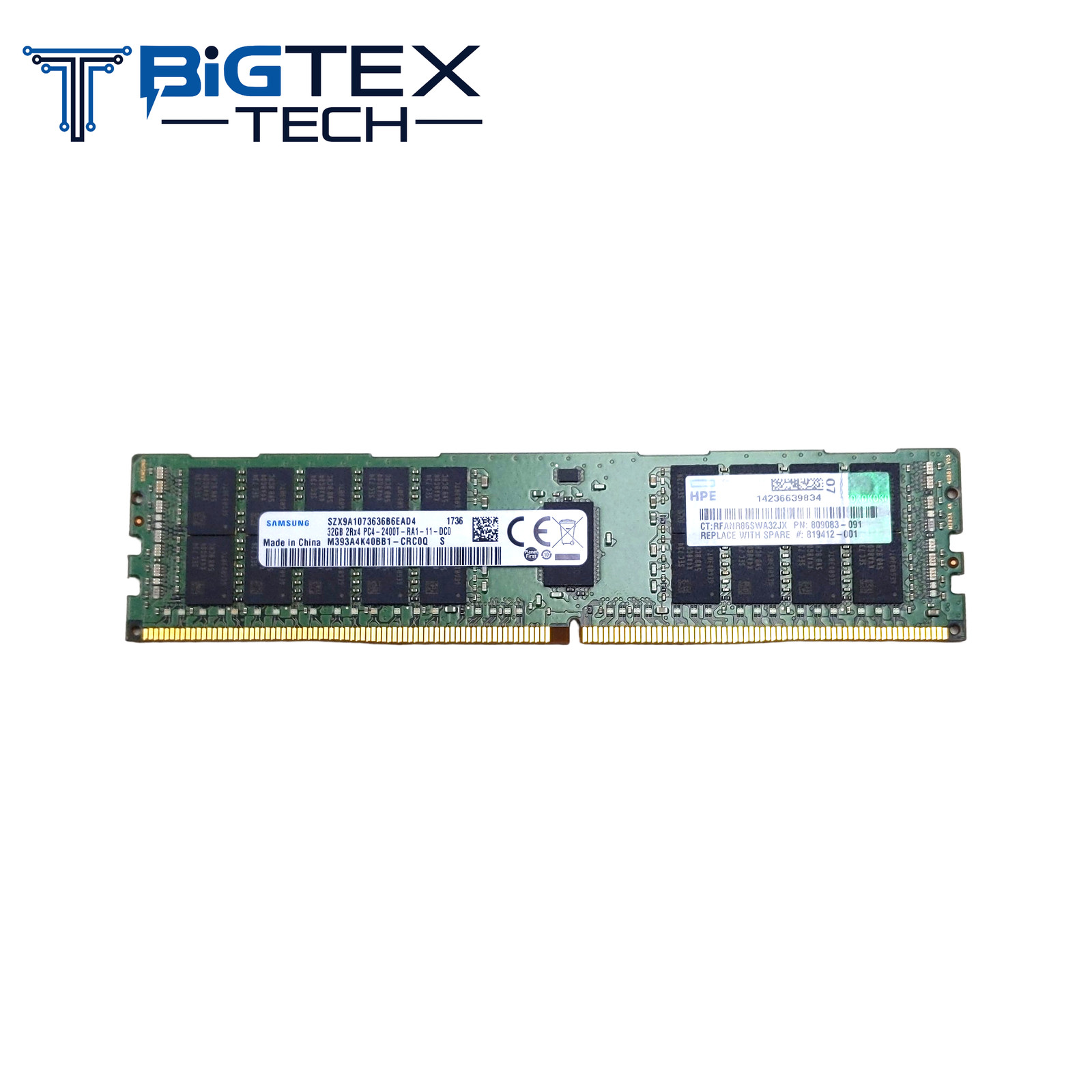 Samsung M393A4K40BB1-CRC0Q 32GB DDR4 2400MHz RDIMM HPE OEM 809083-091