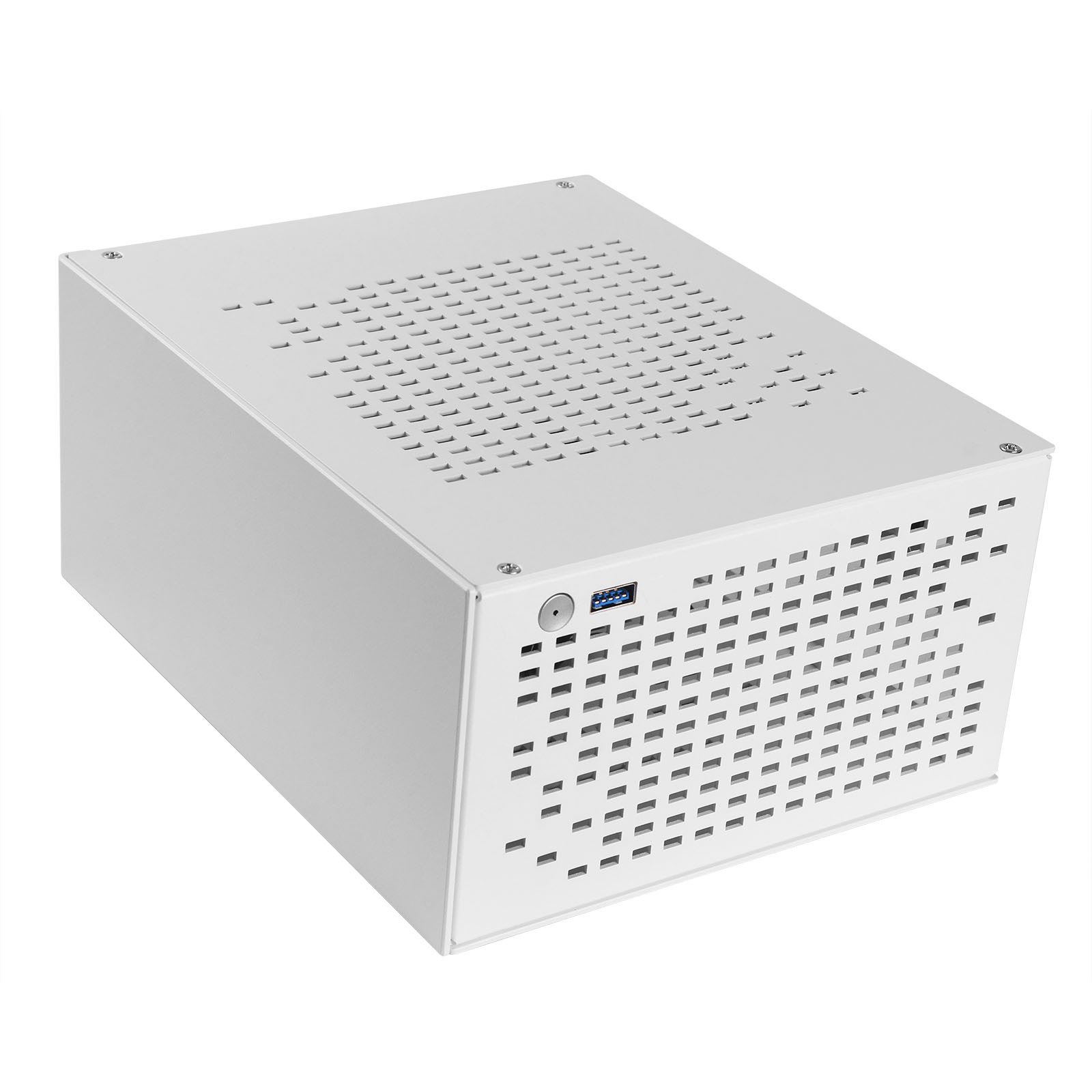 SFF Mini-ITX Case 4.3L, Aluminum Build PC Chassis Fits 180mm GPU & Small 1U PSU