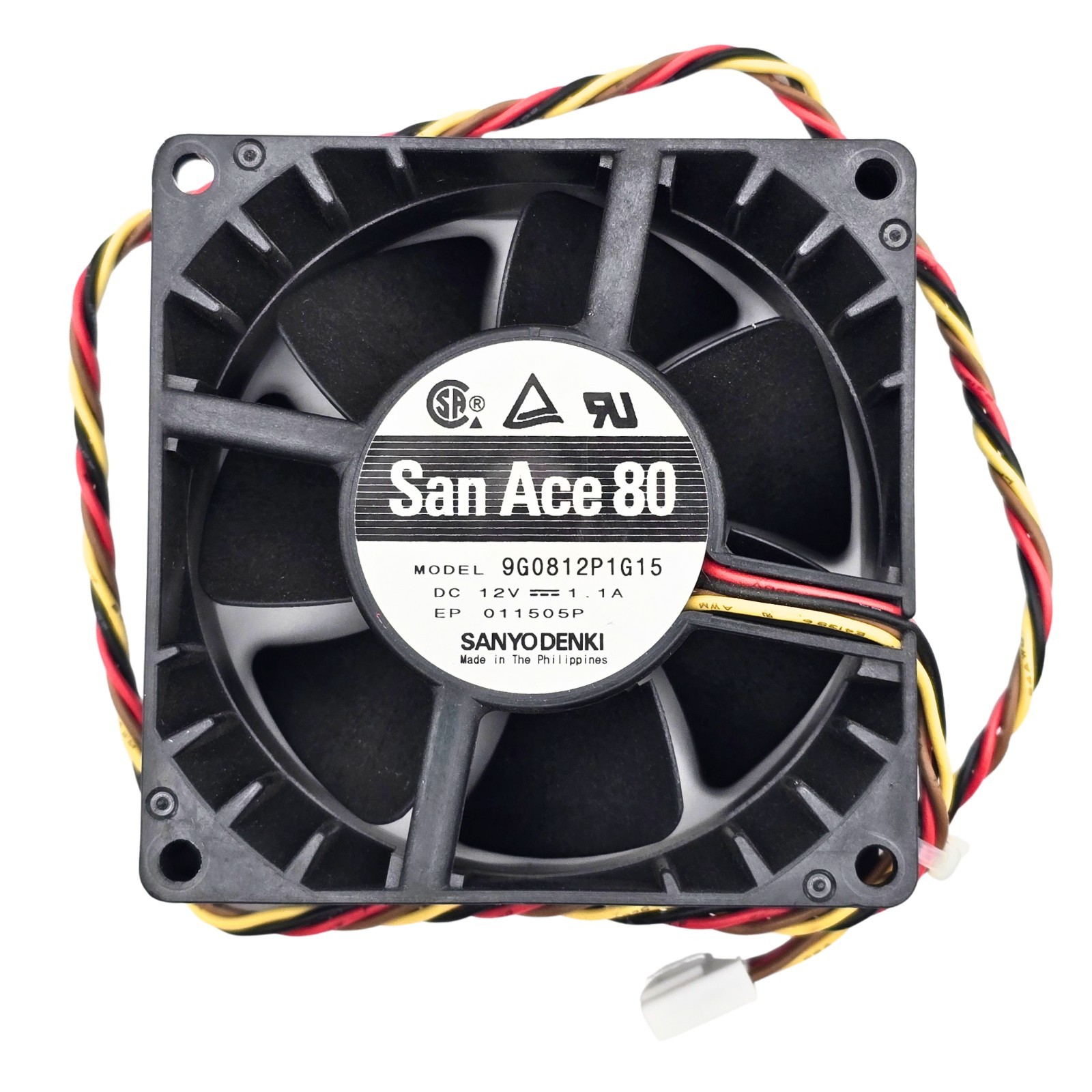 2X Sanyo Denki San Ace 80mmx38mm 138CFM 4-Wire Fan 12V High Airflow 9G0812P1G15