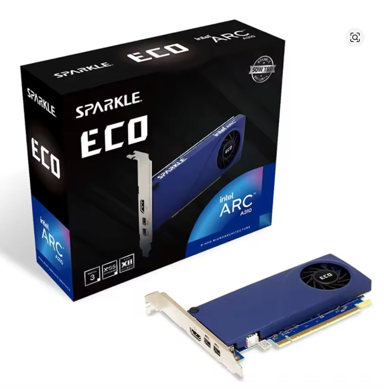 Sparkle Intel Arc A310 ECO, 4GB GDDR6, 50W TBP, Short Bracket is Included, Lo…