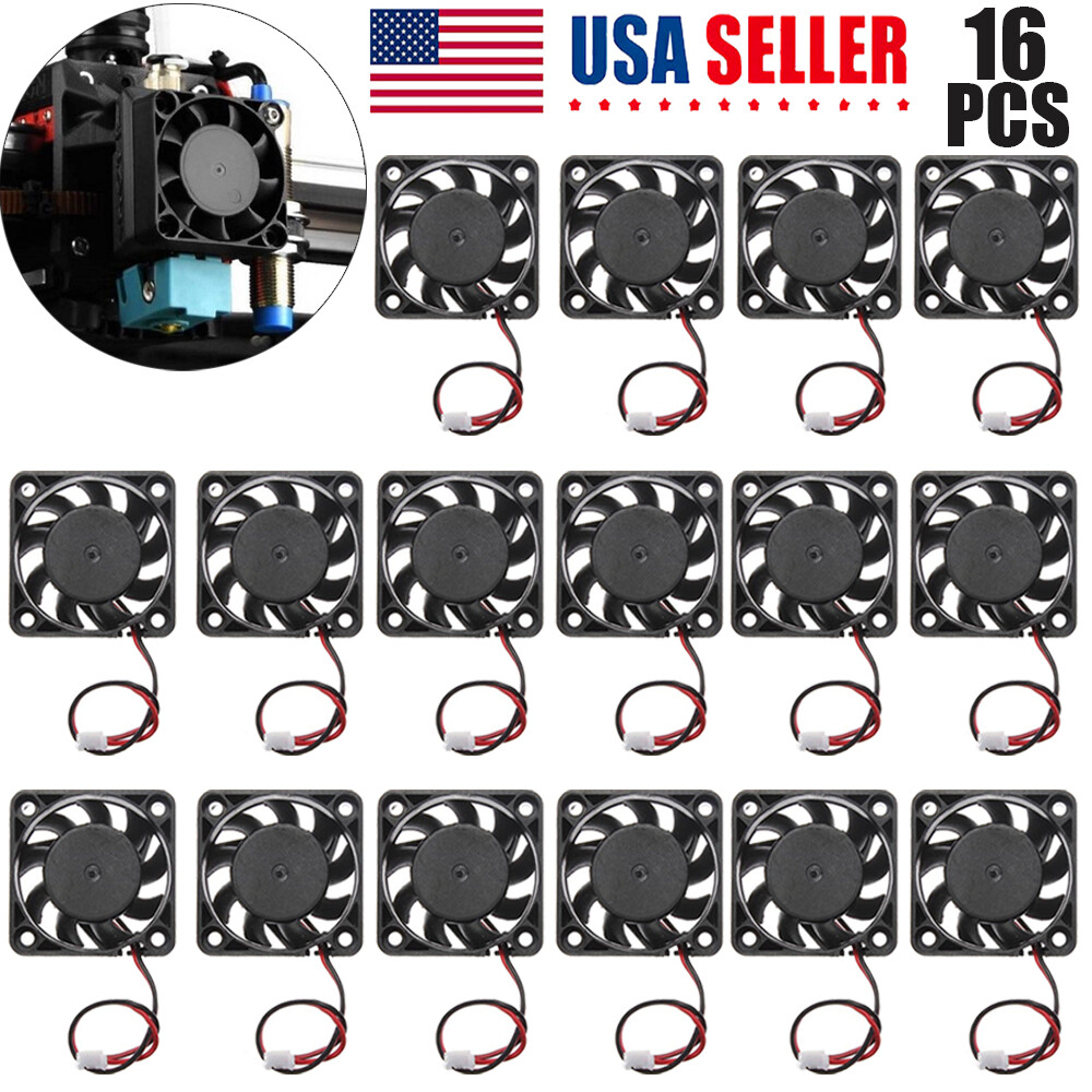 16pc 12V Mini Silent Cooling Computer Fan – Small 40mm x 10mm DC Brushless 2-pin