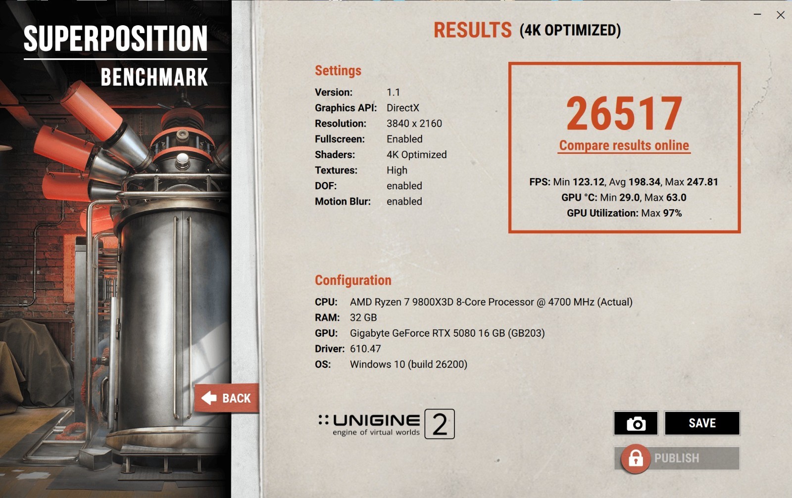Gigabyte GeForce RTX 5080 Gaming OC 16G Graphics Card (Serial Number Recorded)