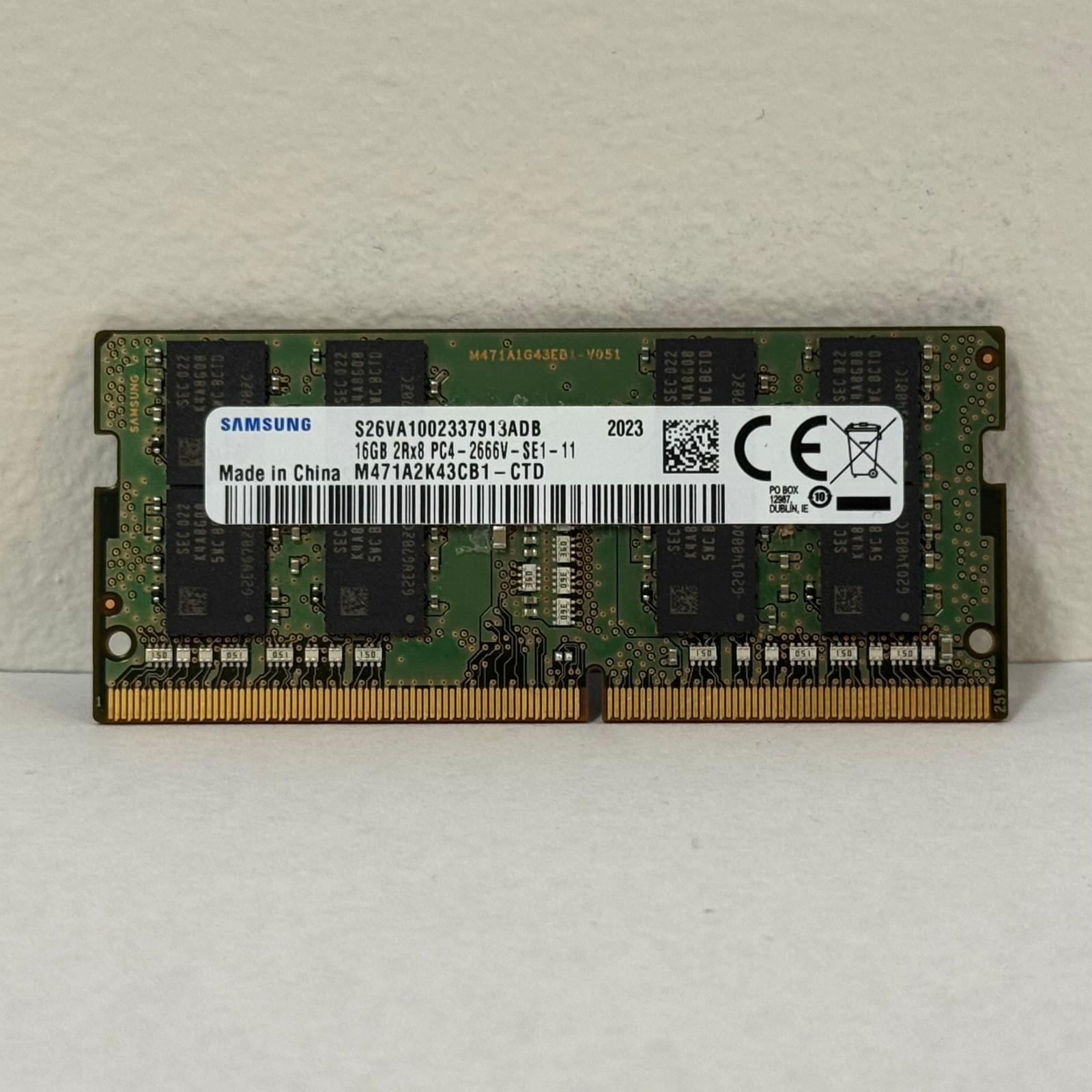 Samsung 16GB (1x16GB) DDR4 2666MHz SODIMM RAM M471A2K43CB1-CTD