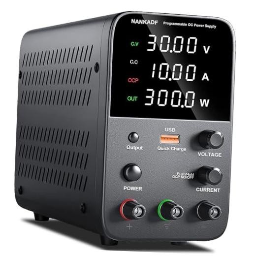 DC Power Supply Variable Bench Power Supply with Encoder 30V 10A Black