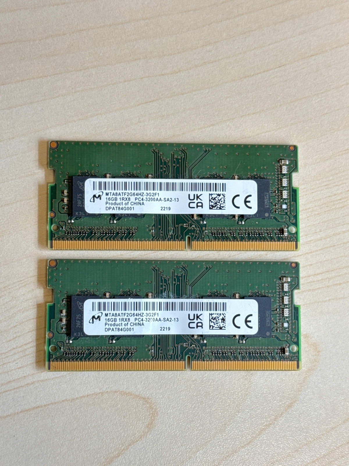 Micron 32GB (16GBx2 )1Rx8 PC4-3200AA-SA2-13 MTA8AF2G64HZ-3G2F1 SO-DIMM RAM