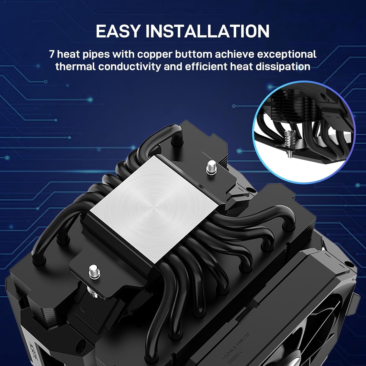 W700 CPU Cooler Dual-Tower 290W TDP PWM 7 Heat Pipes Copper Bottom Air Cooler…