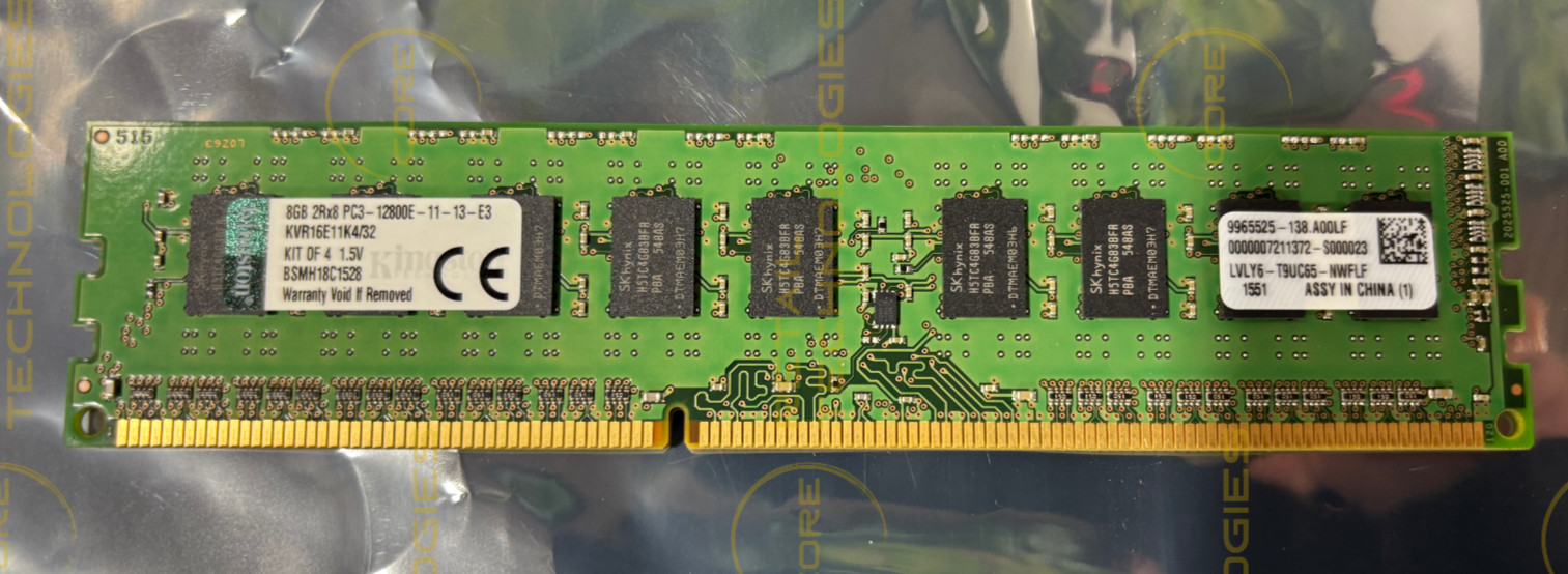 Kingston RAM 8GB (1 x 8GB) PC3-12800 (DDR3-1600)