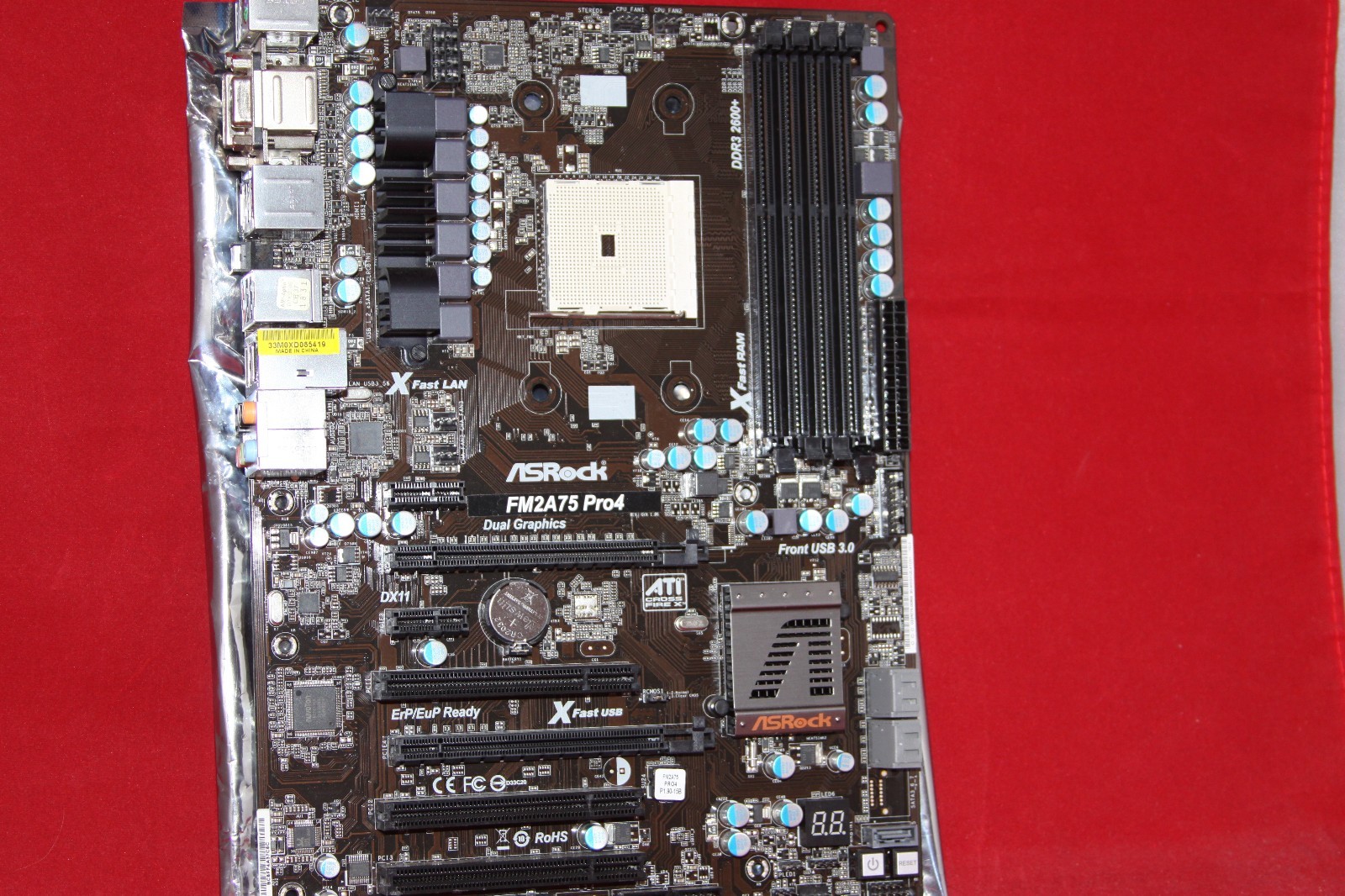 For Parts Only. Lot of 2 x Socket-FM2 Motherboard ASRock FM2A75 Pro4, DDR3, HDMI