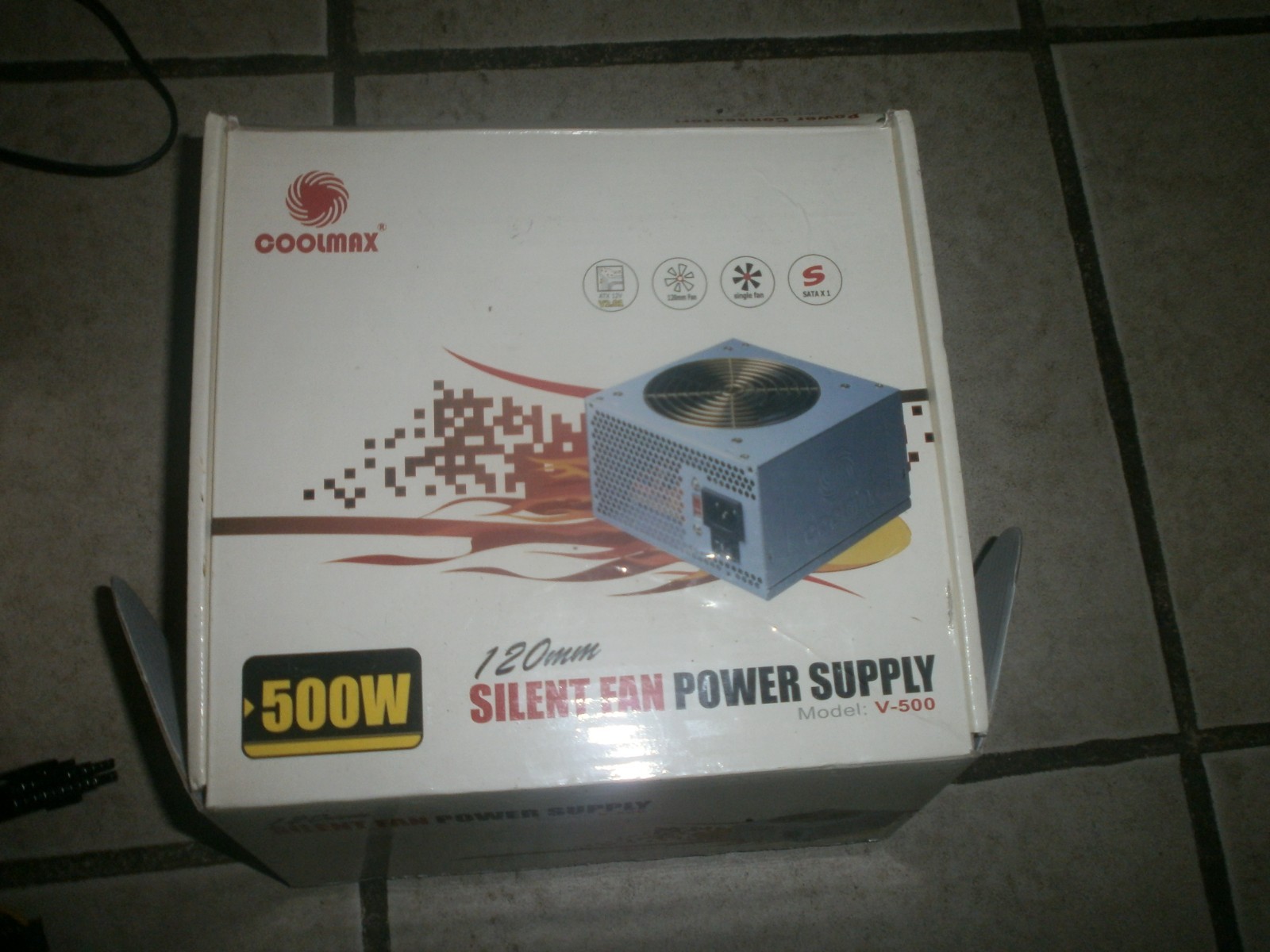 New Coolmax V-500-500w-120MM Silent Fan Power Supply