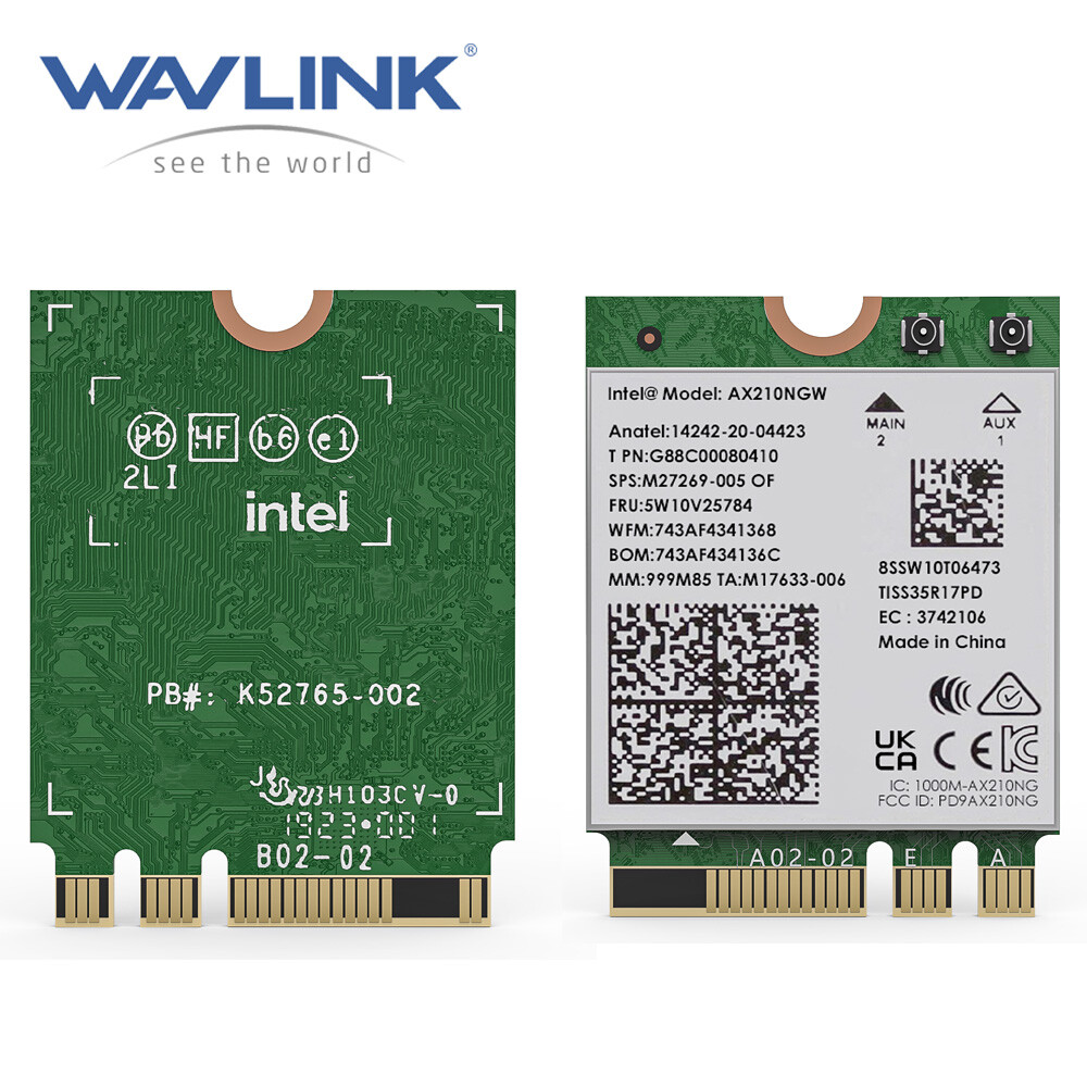 WAVLINK Base-T Network Card M.2 PCIe WIFI 6/7Card LAN Adapter 1000/2500/5000Mbps