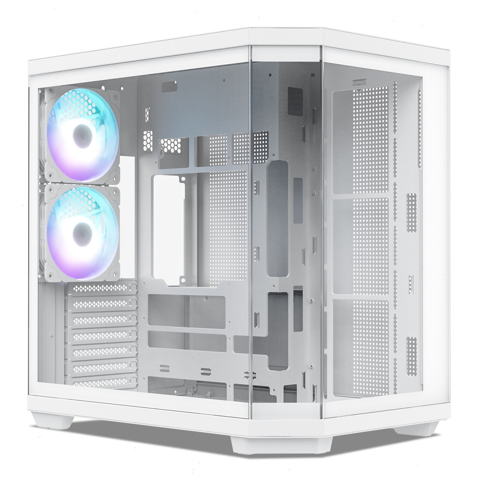 Vetroo CT3 ATX Mid-Tower Gaming Computer PC Case – White
