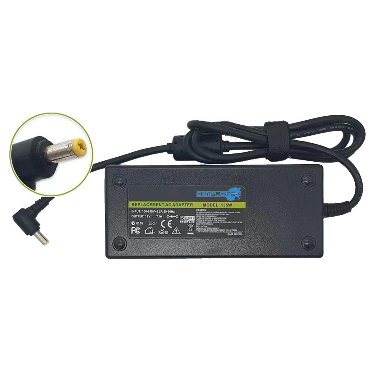 135w 19v 7.1a 5.5mm X 1.7mm Power Supply Compatible With Acer Nitro Pa-1131-16_