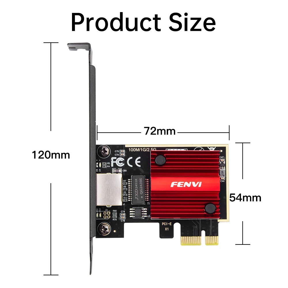 RJ45 LAN Network Card 2.5G Gigabit Ethernet RTL8125 PCIE Gaming Wireless Adapter