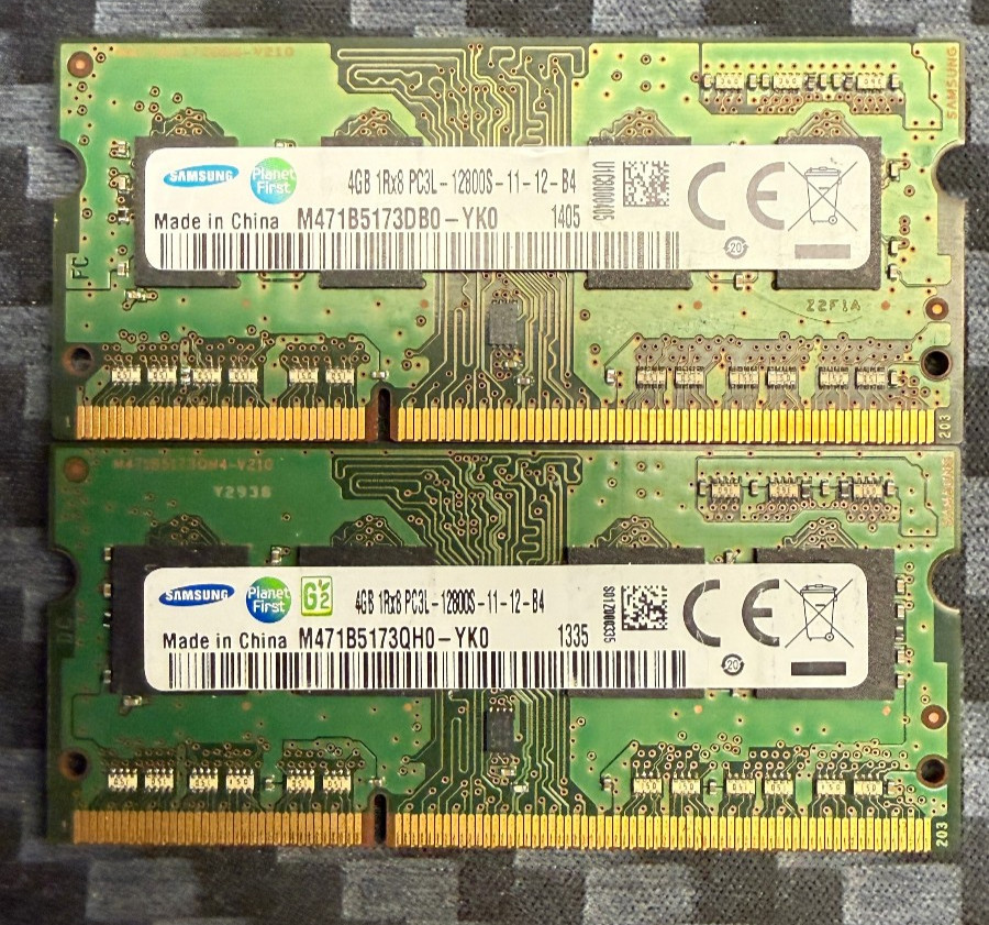 Samsung 8GB 2x4GB 1Rx8 PC3L-12800S DDR3-1600 M47173QH0-YK0 M47173DB0-YK0