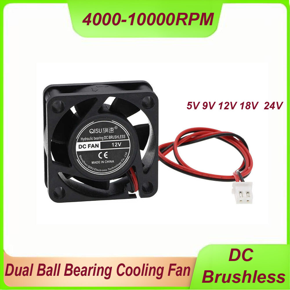 5V-24V DC Brushless 4015 Dual Ball Bearing Ultra-Quiet 2-Pin Cooling Fan PWM