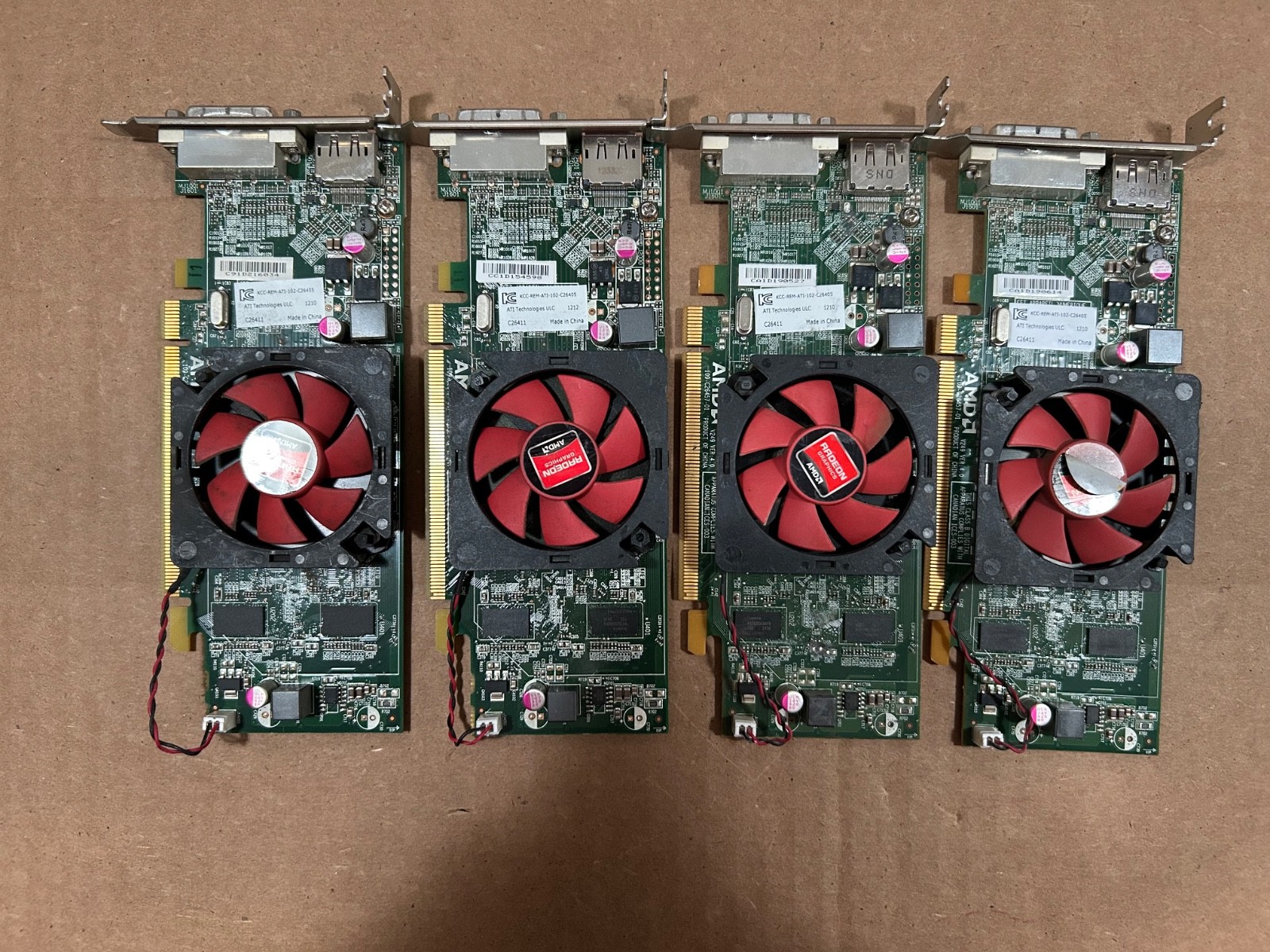 LOT OF 4 DELL AMD Radeon HD6450 LP 1GB PCIe Video Card DVI DisplayPort 00WH7F