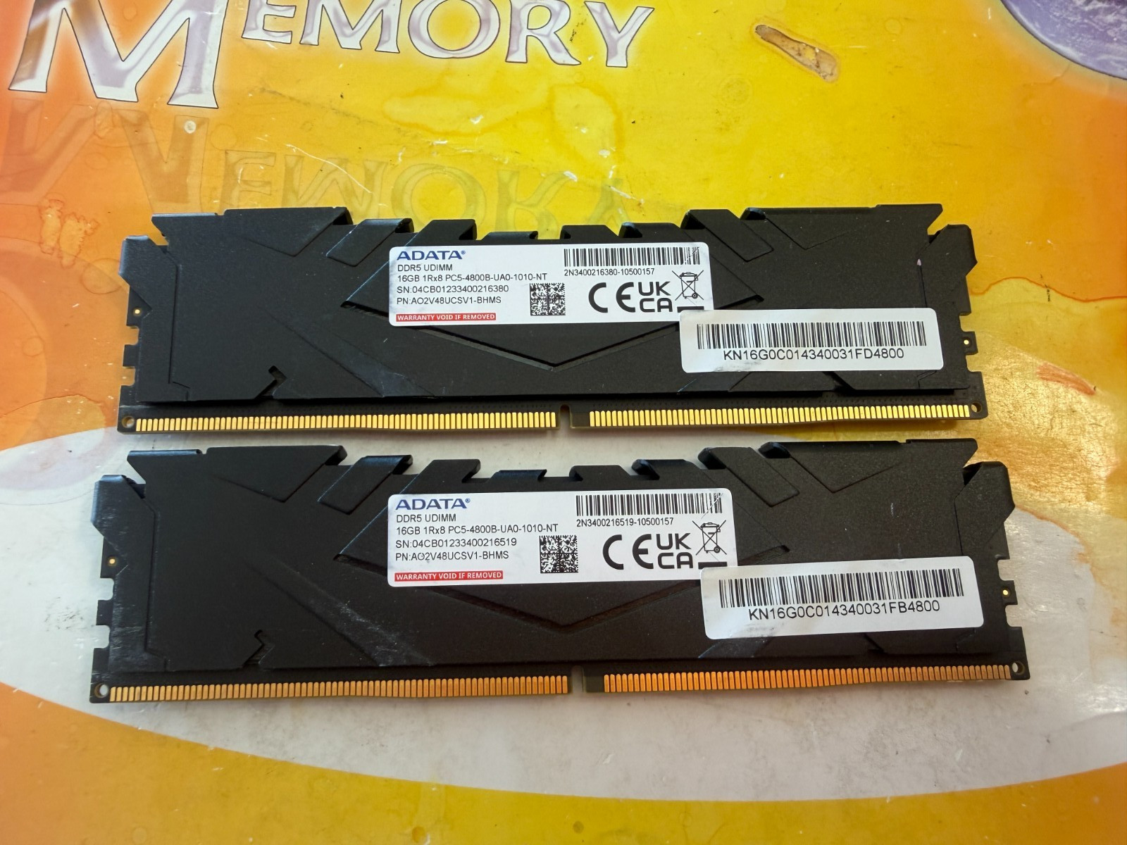 ADATA 2x16GB 32GB DDR5 4800MHz PC5-38400 DESKTOP GAMING MEMORY AO2V48UCSV1-BHMS