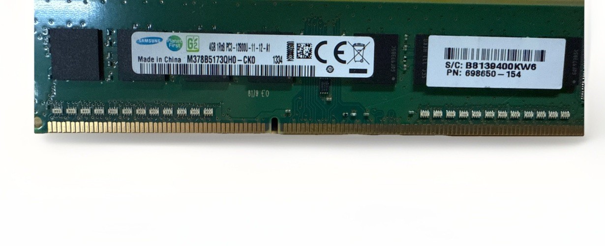 Samsung 4GB 1Rx8 PC3-12800U-11-12-A1 Non ECC Unbuffered Memory M378B5173QH0-CK0