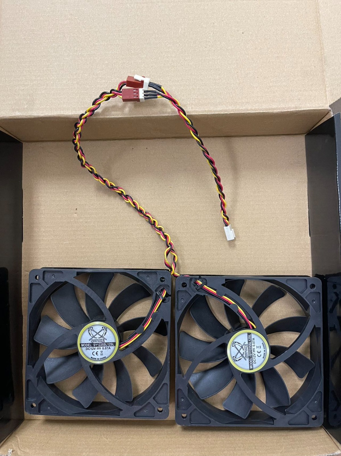 Dual Scythe 120mm 25mm 3 pin Computer case fans PC Gaming DC 12V SY1225SL12SL
