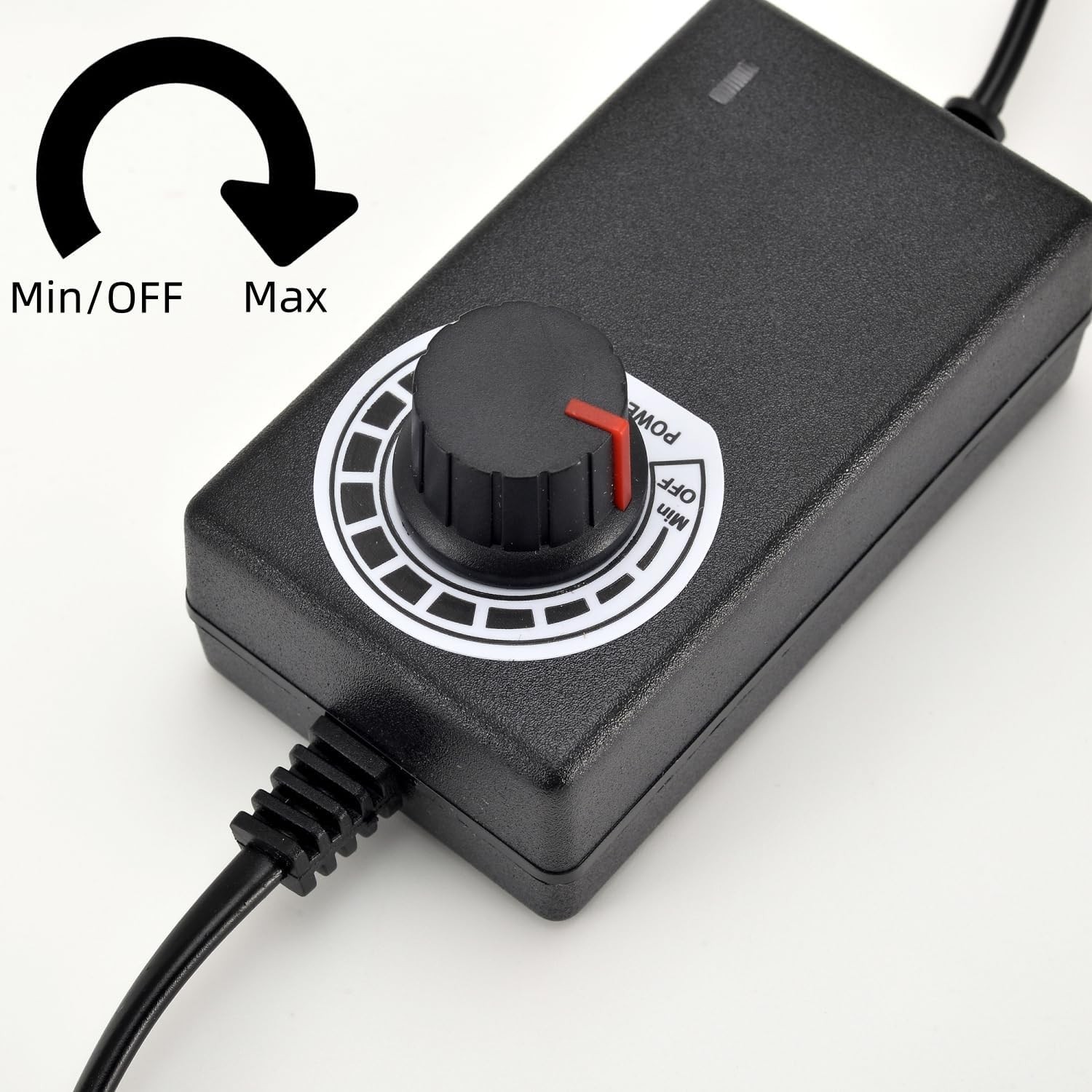 12V PC Fan Speed Controller, Fan Power Supply 100-240V AC to 3-12V DC 36W Adj…