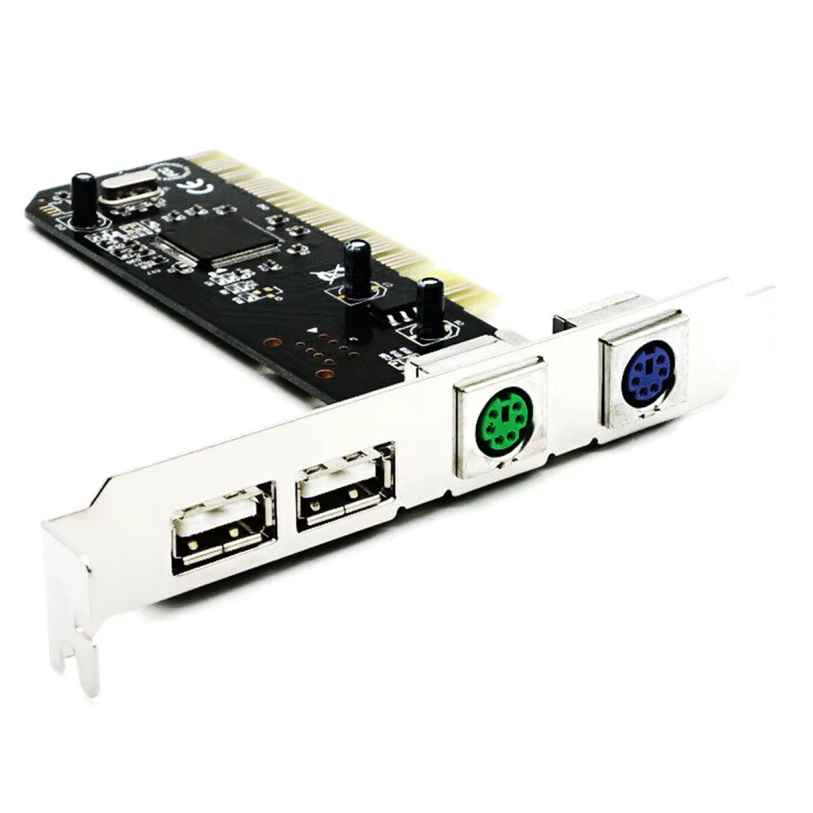 Black New PCI to PS2 PS/2 USB 2.0 For PC Keyboard Mouse Adapter Card Converter