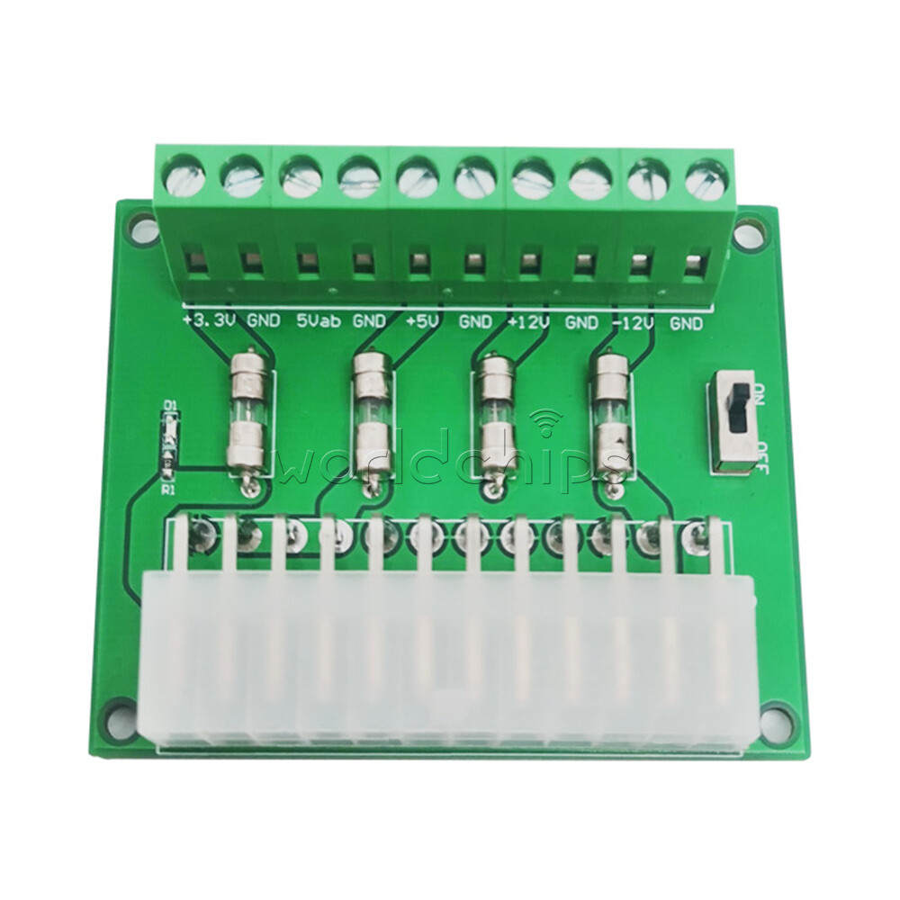 24/20 Pin ATX Desktop PC Power Supply Breakout Board Adapter Extension Module